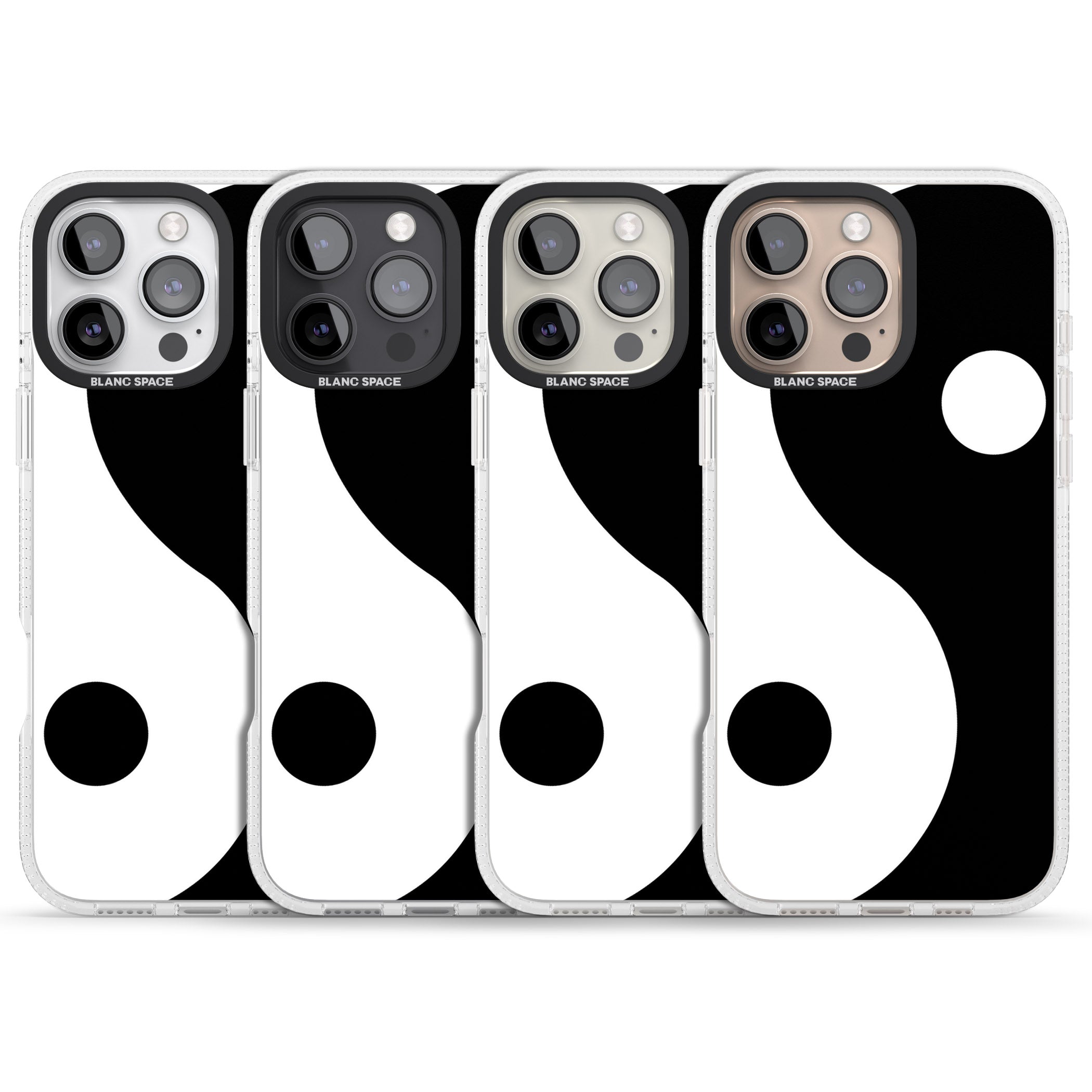 Large Yin Yang iPhone 16 Pro Max / 16 Pro Clear Case Impact Air - Blanc Space