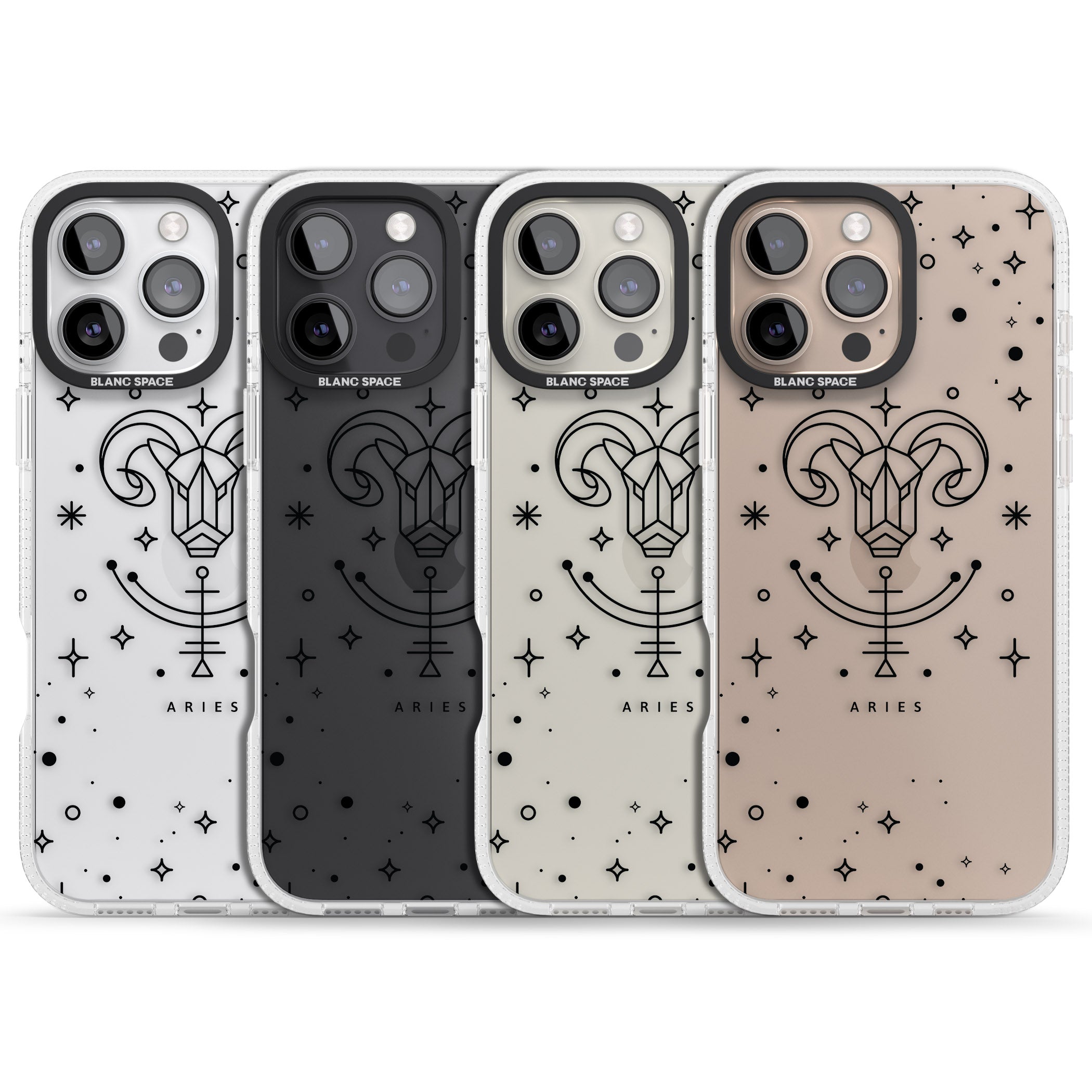 Aries Emblem - Transparent Design iPhone 16 Pro Max / 16 Pro Clear Case Impact Air - Blanc Space