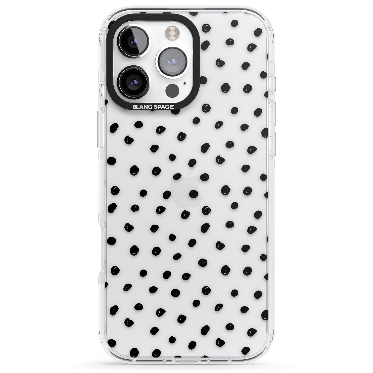 iPhone 16 Pro Max Messy Black Dot Pattern Black Impact Phone Case