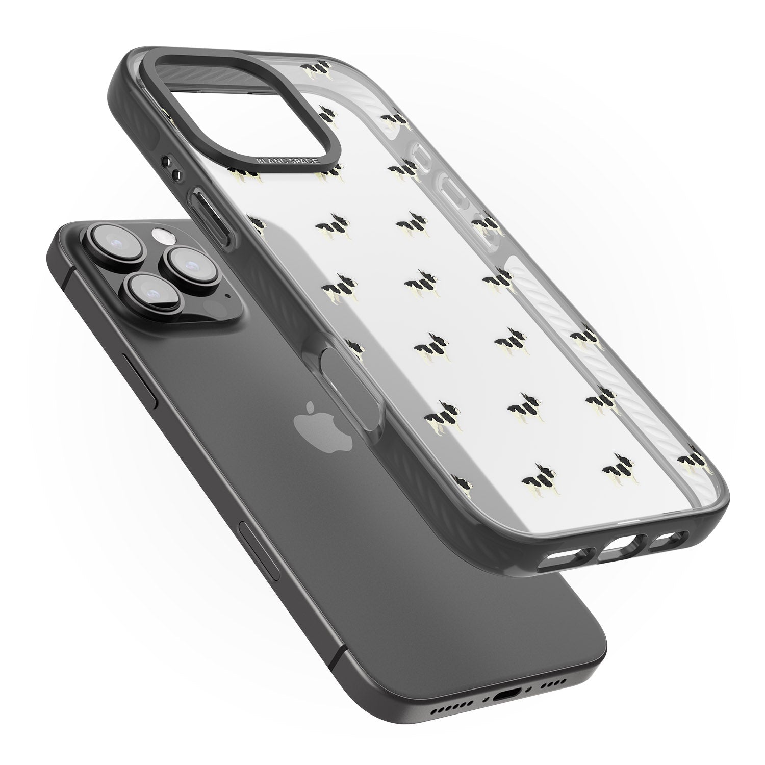 iPhone 16 Pro Max French Bulldog Dog Pattern Clear Black Impact Phone Case