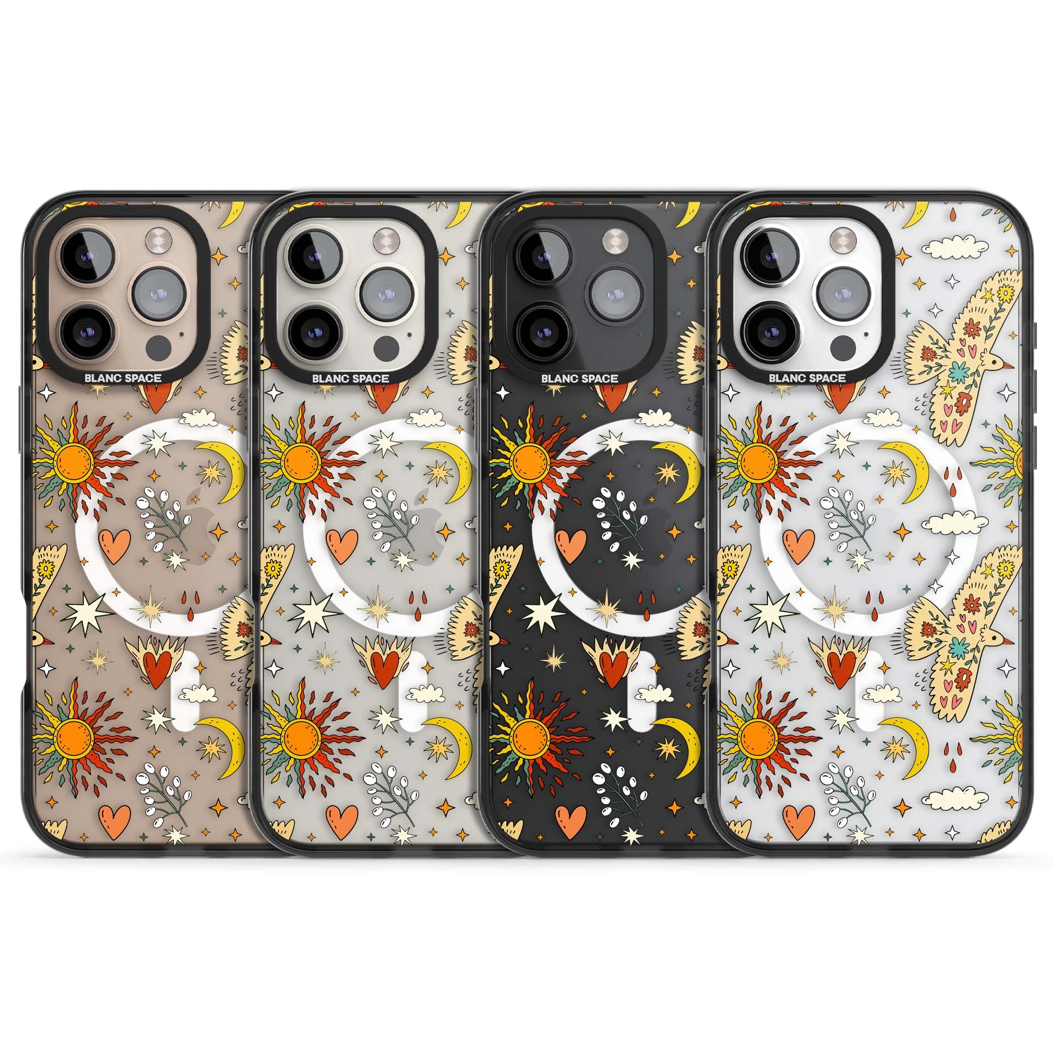 Elevate Your Phone'S Style With This Boho Celestial Sun & Eye Phone Case, Featuring A Mystical Blend Of Suns, All-Seeing Eyes, Butterflies, Stars, And