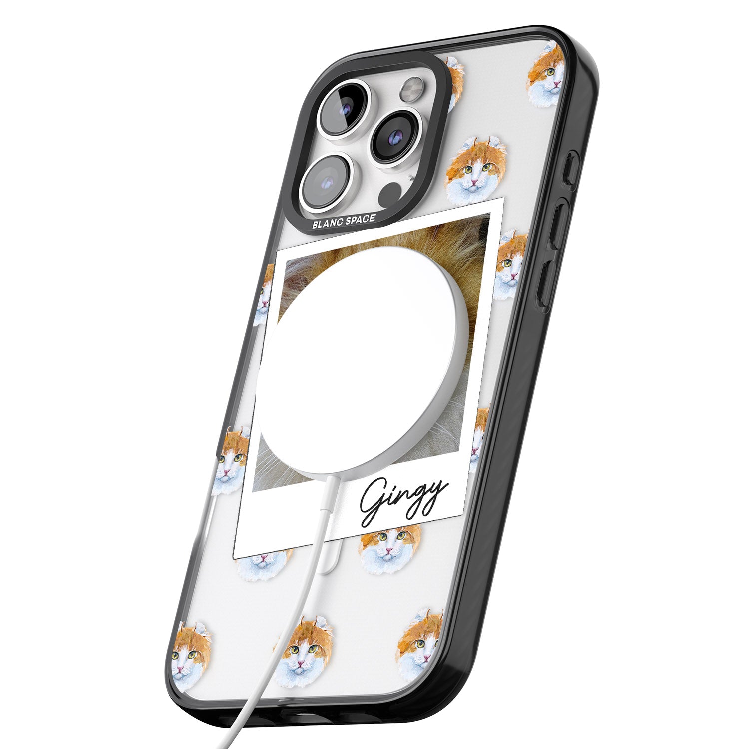 iPhone 16 Pro Max Personalised American Curl Photo Black Impact Phone Case