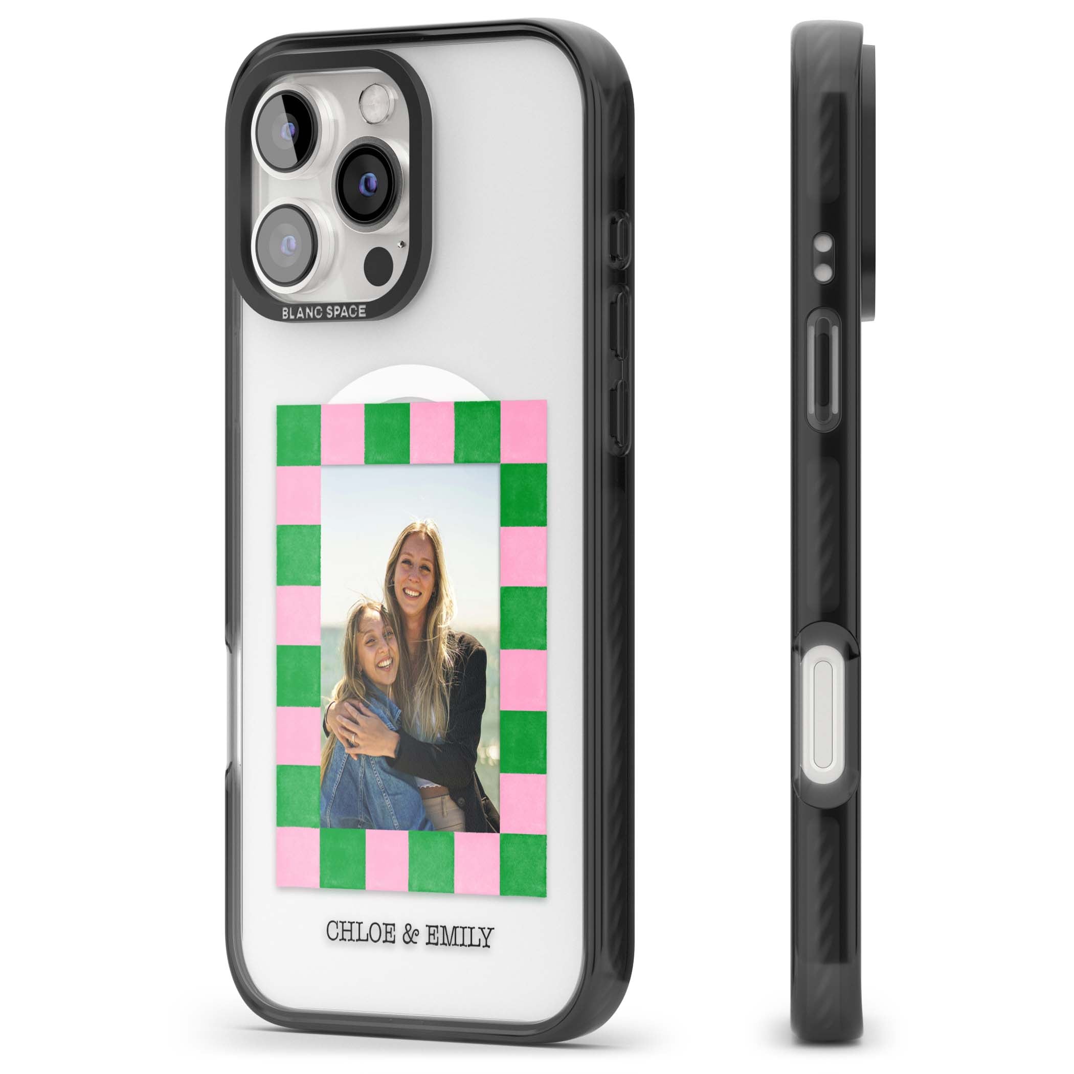 Riviera Check Photo cute iPhone case | Black Impact Magsafe case for iPhone 16 Pro, iPhone 16 Pro Max