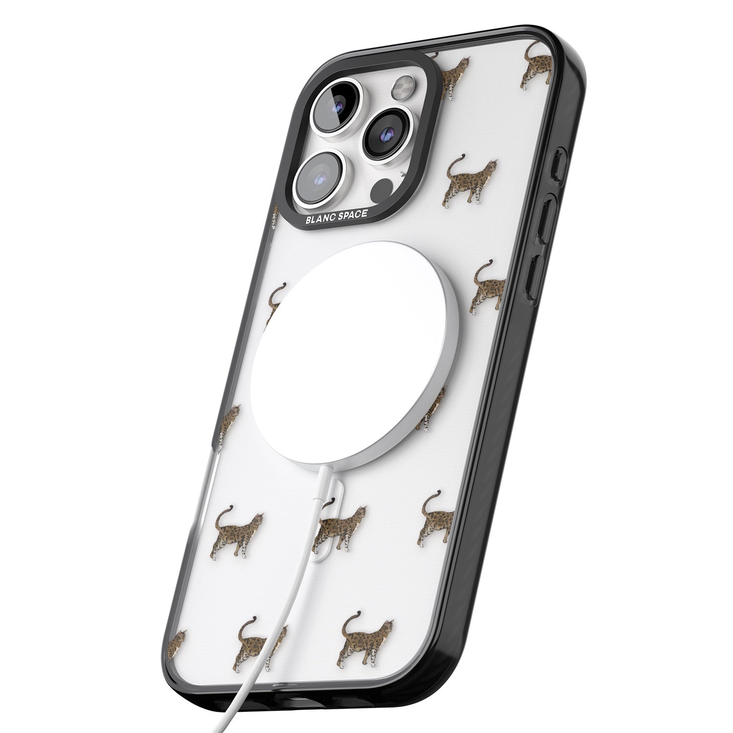 iPhone 16 Pro Max Bengal Cat Pattern Black Impact Phone Case