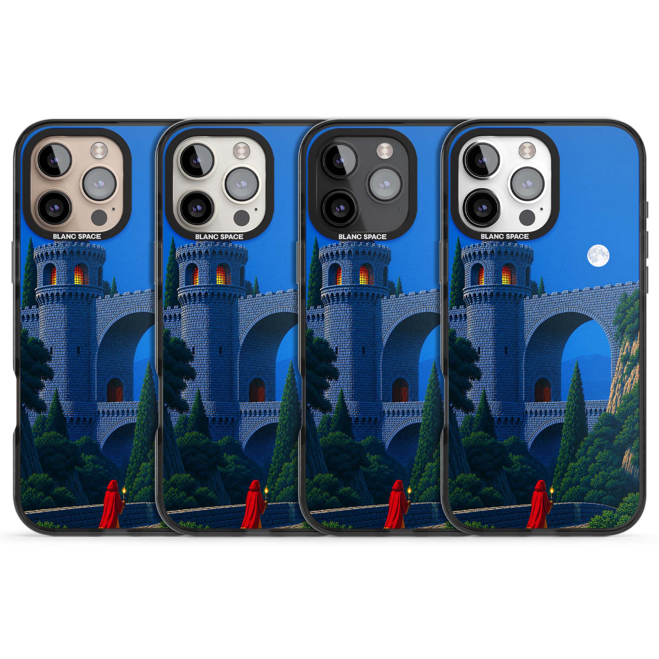 Castle Walls art iPhone case | Black Impact Magsafe case for iPhone 16 Pro, iPhone 16 Pro Max