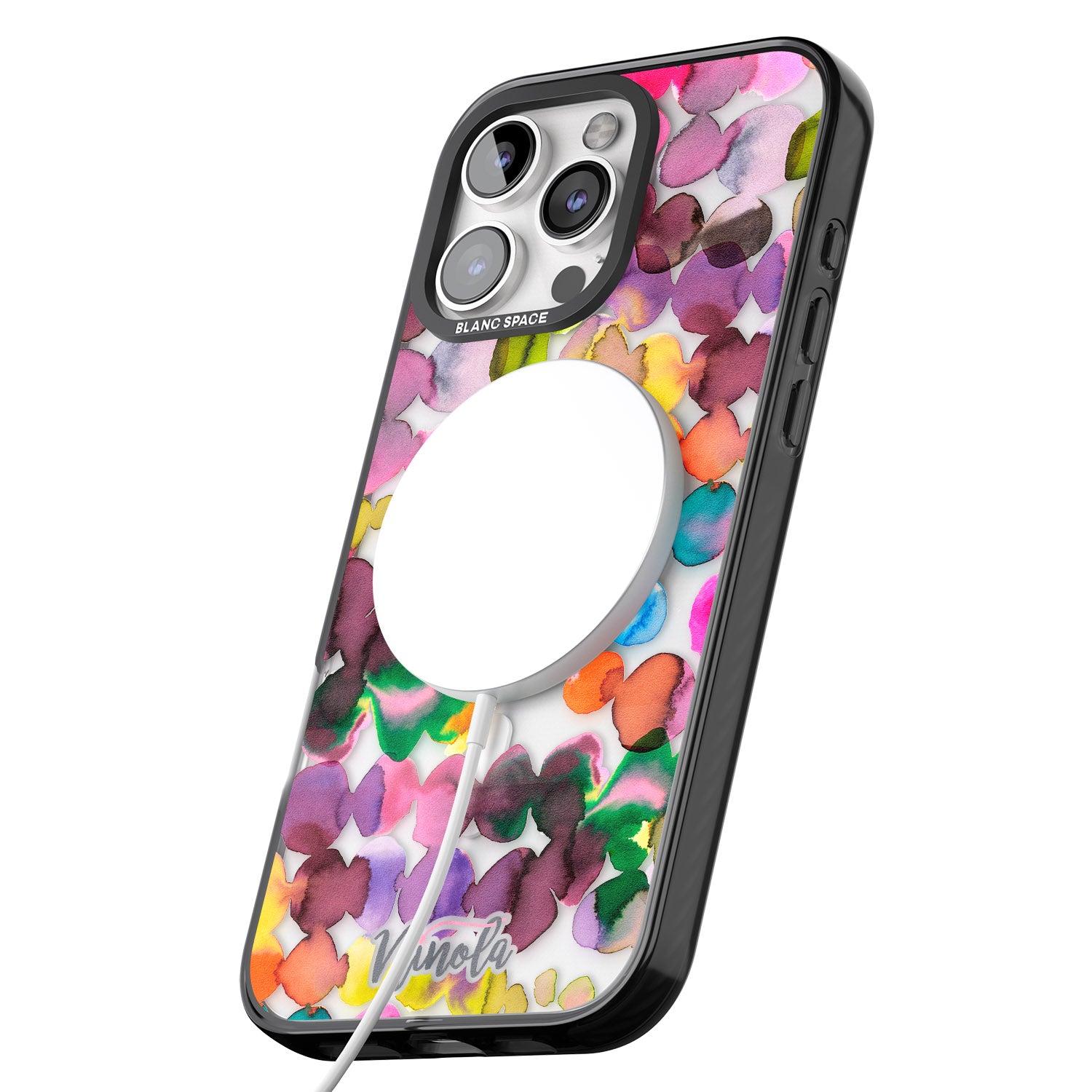 iPhone 16 Pro Max Ink Bleeding Dots Black Impact Phone Case