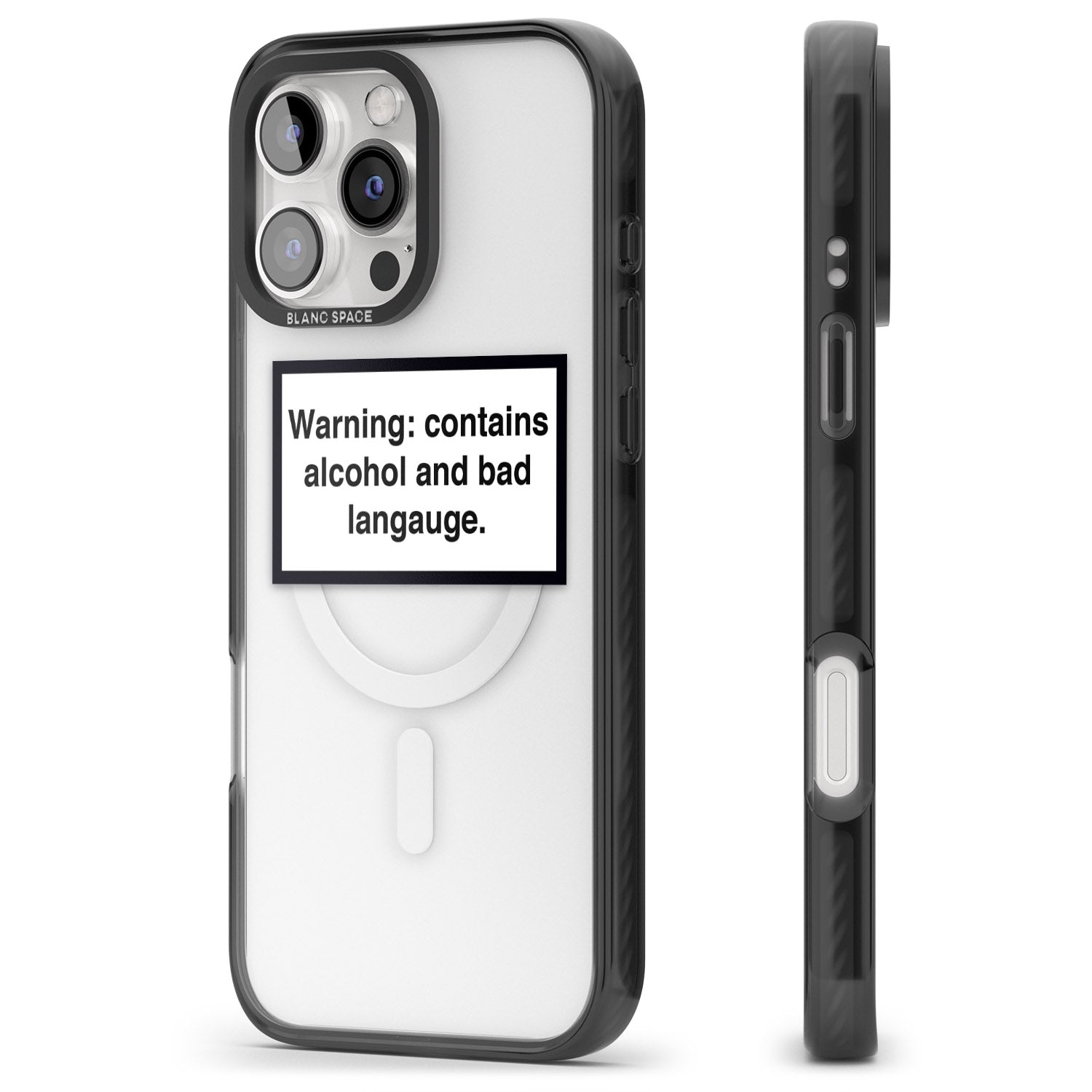 iPhone 16 Pro Max Warning: Contains Alcohol & Bad Language Black Impact Phone Case