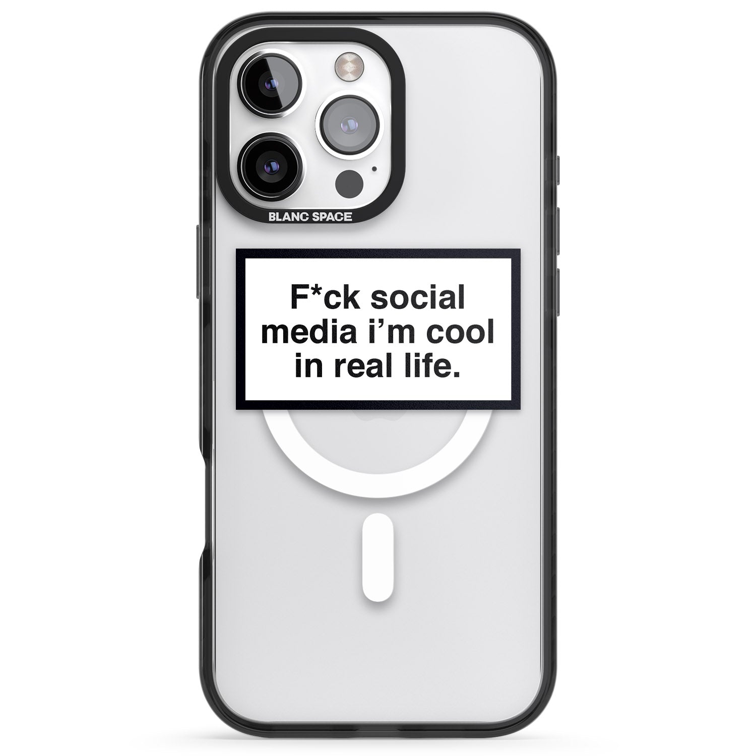 iPhone 16 Pro Max F*ck Social Media Black Impact Phone Case