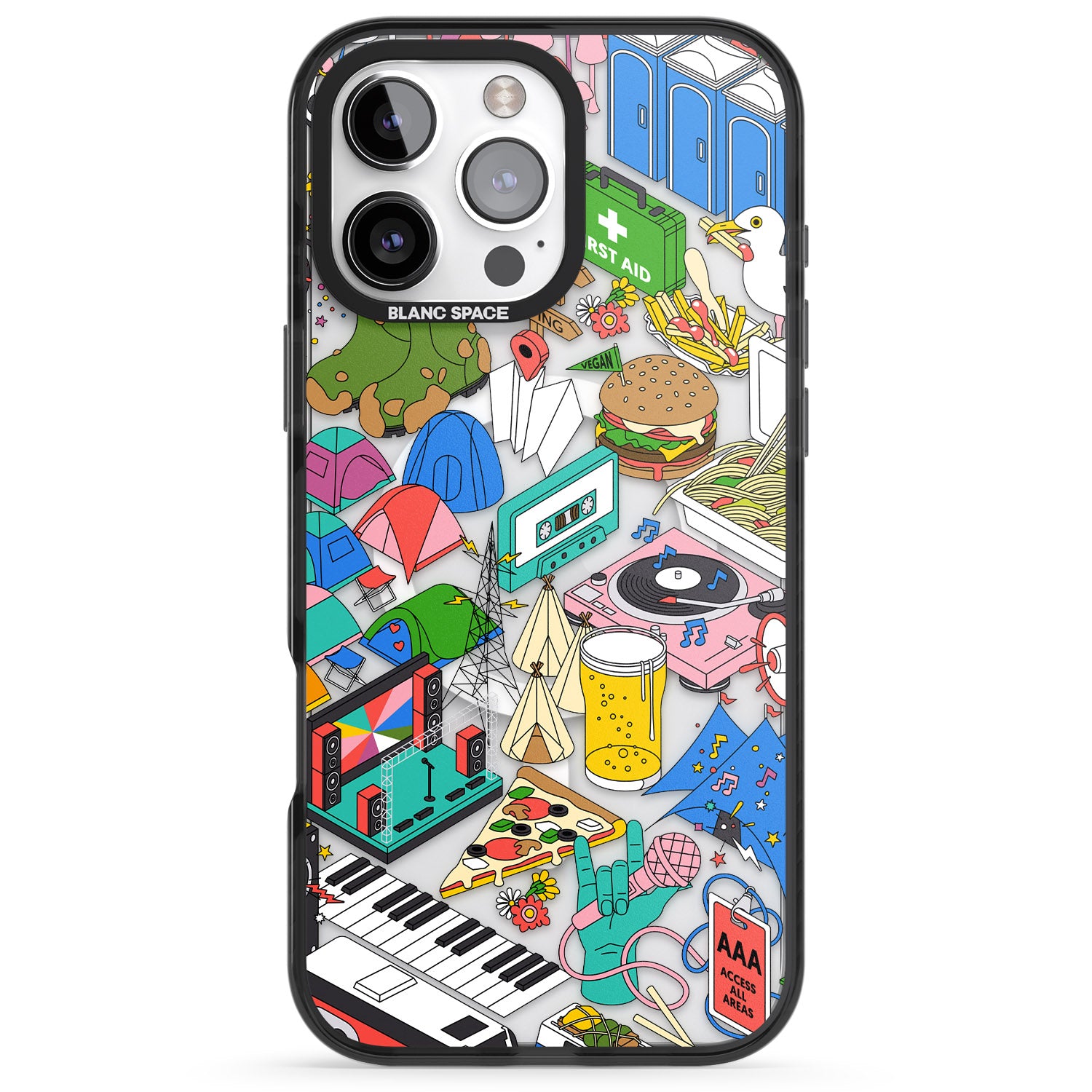 iPhone 16 Pro Max Festival Frenzy Black Impact Phone Case