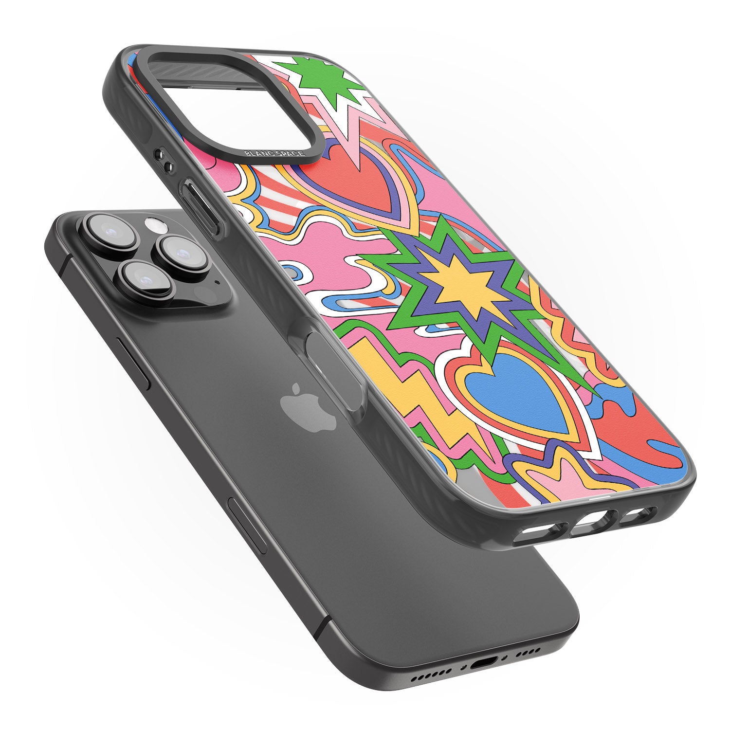 iPhone 16 Pro Max Psychedelic Pop Art Explosion Black Impact Phone Case