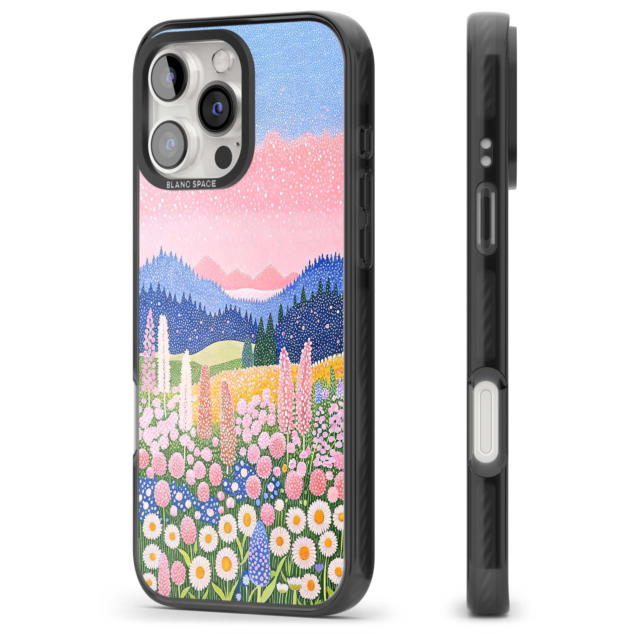 Valley Horizon cottagecore iPhone case | Black Impact Magsafe case for iPhone 16 Pro, iPhone 16 Pro Max