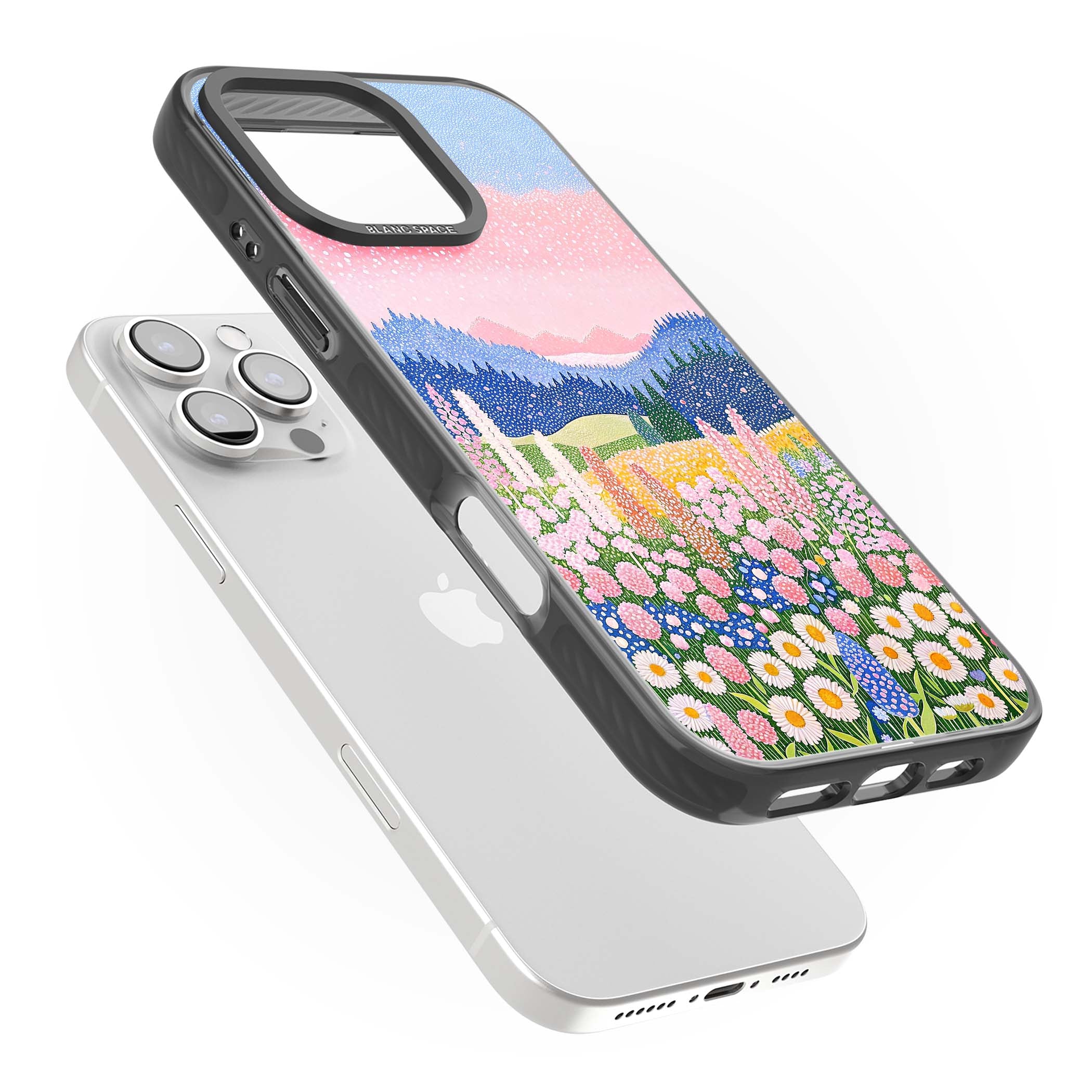 Valley Horizon cottagecore iPhone case | Black Impact Magsafe case for iPhone 16 Pro, iPhone 16 Pro Max