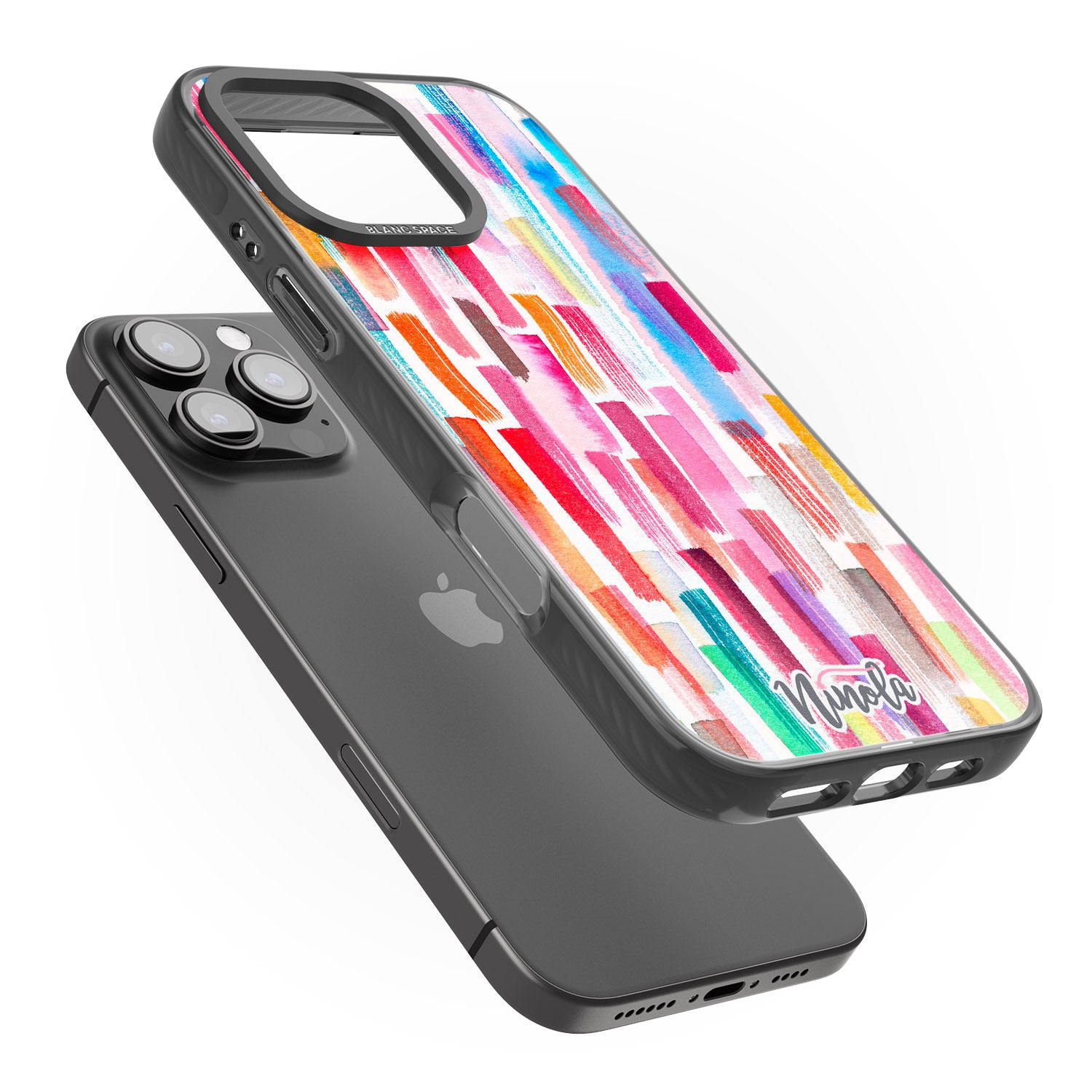 iPhone 16 Pro Max Colorful Brushstrokes Black Impact Phone Case