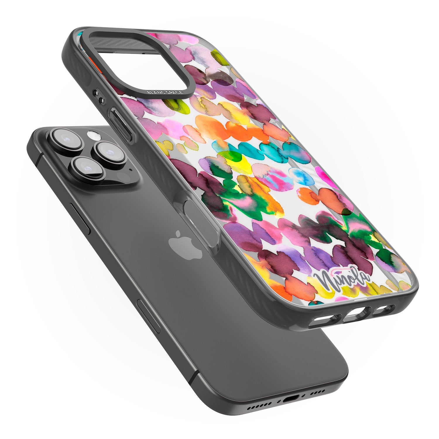 iPhone 16 Pro Max Ink Bleeding Dots Black Impact Phone Case