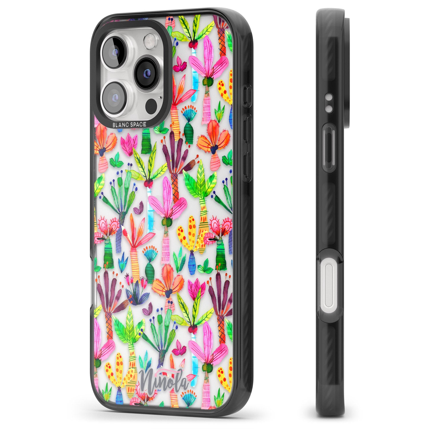 iPhone 16 Pro Max Palms Garden Black Impact Phone Case