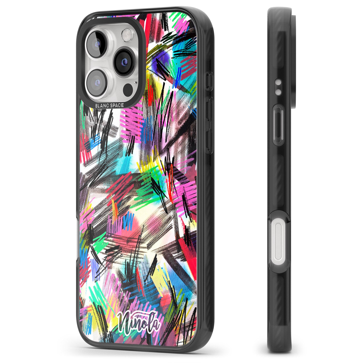 iPhone 16 Pro Max Wild Strokes Black Impact Phone Case