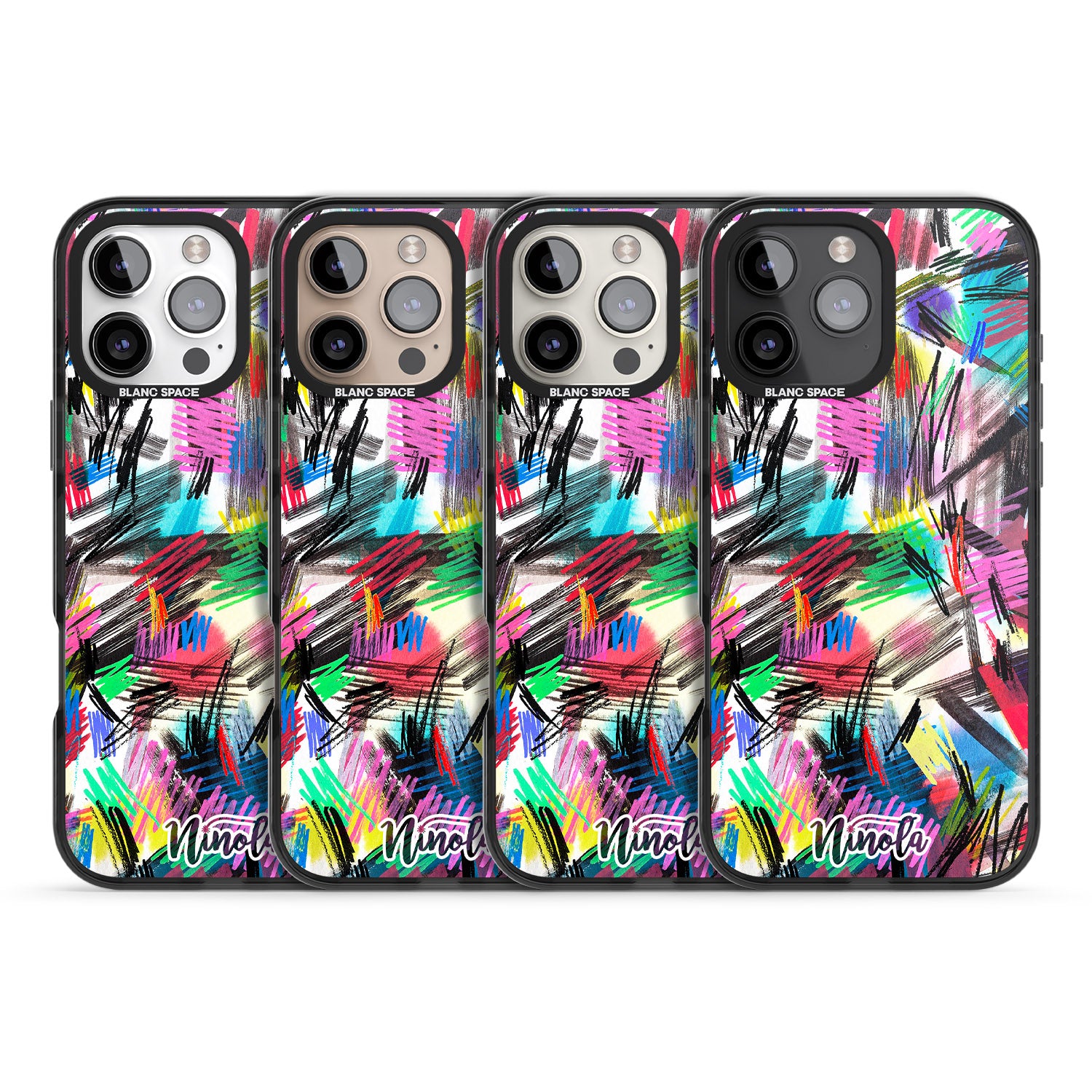 iPhone 16 Pro Max Wild Strokes Black Impact Phone Case