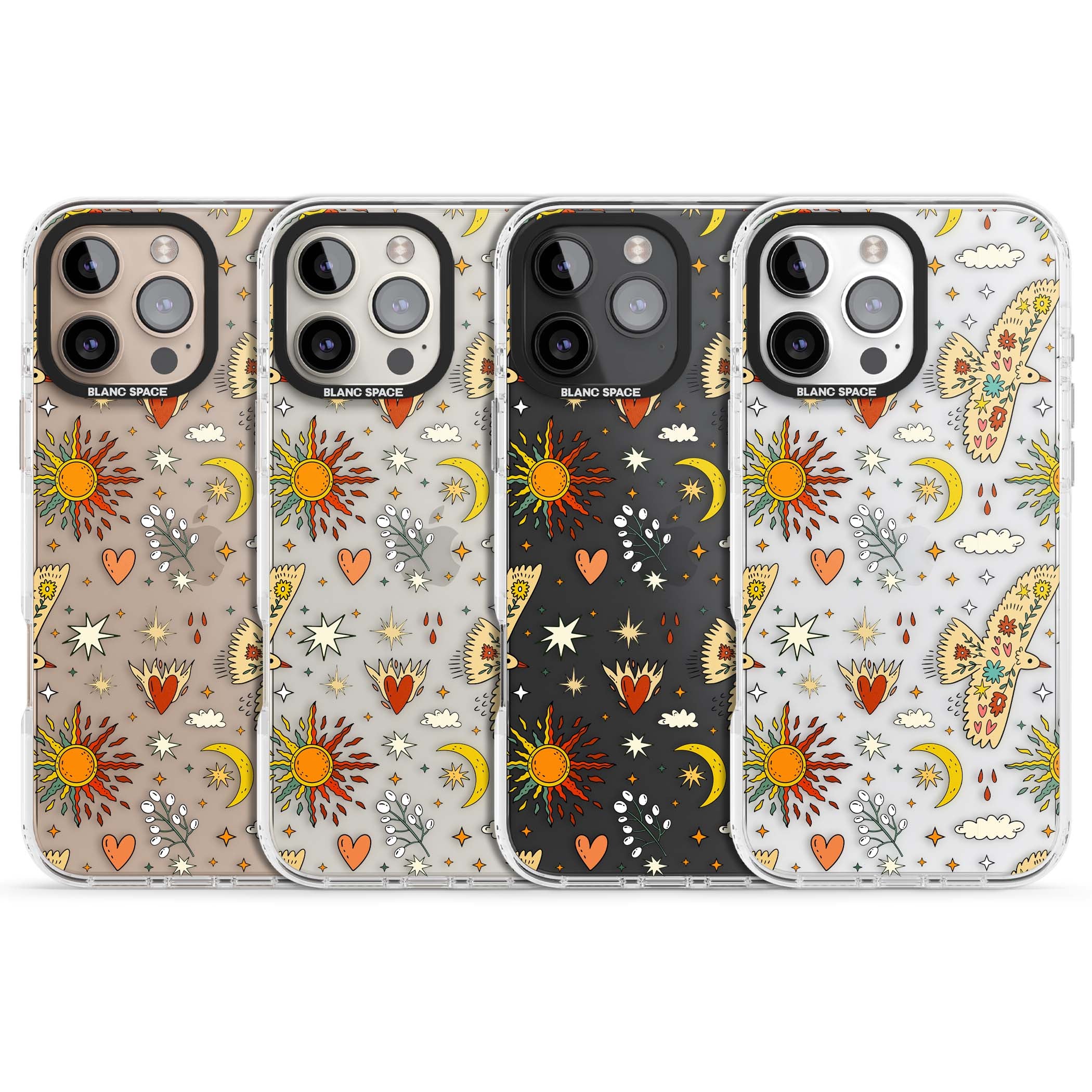 Elevate Your Phone'S Style With This Boho Celestial Sun & Eye Phone Case, Featuring A Mystical Blend Of Suns, All-Seeing Eyes, Butterflies, Stars, And
