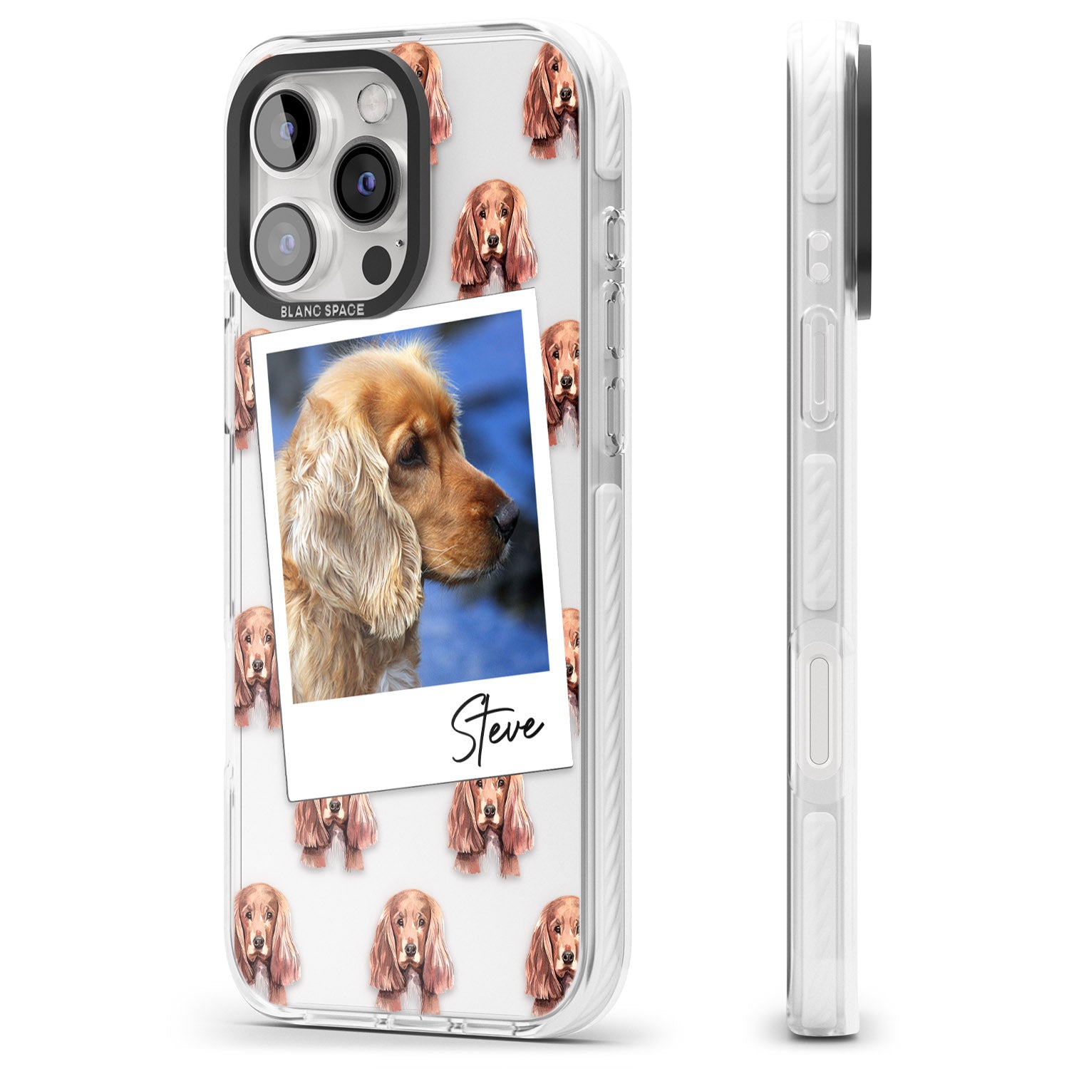 iPhone 16 Pro Max Personalised Cocker Spaniel - Dog Photo Black Impact Phone Case