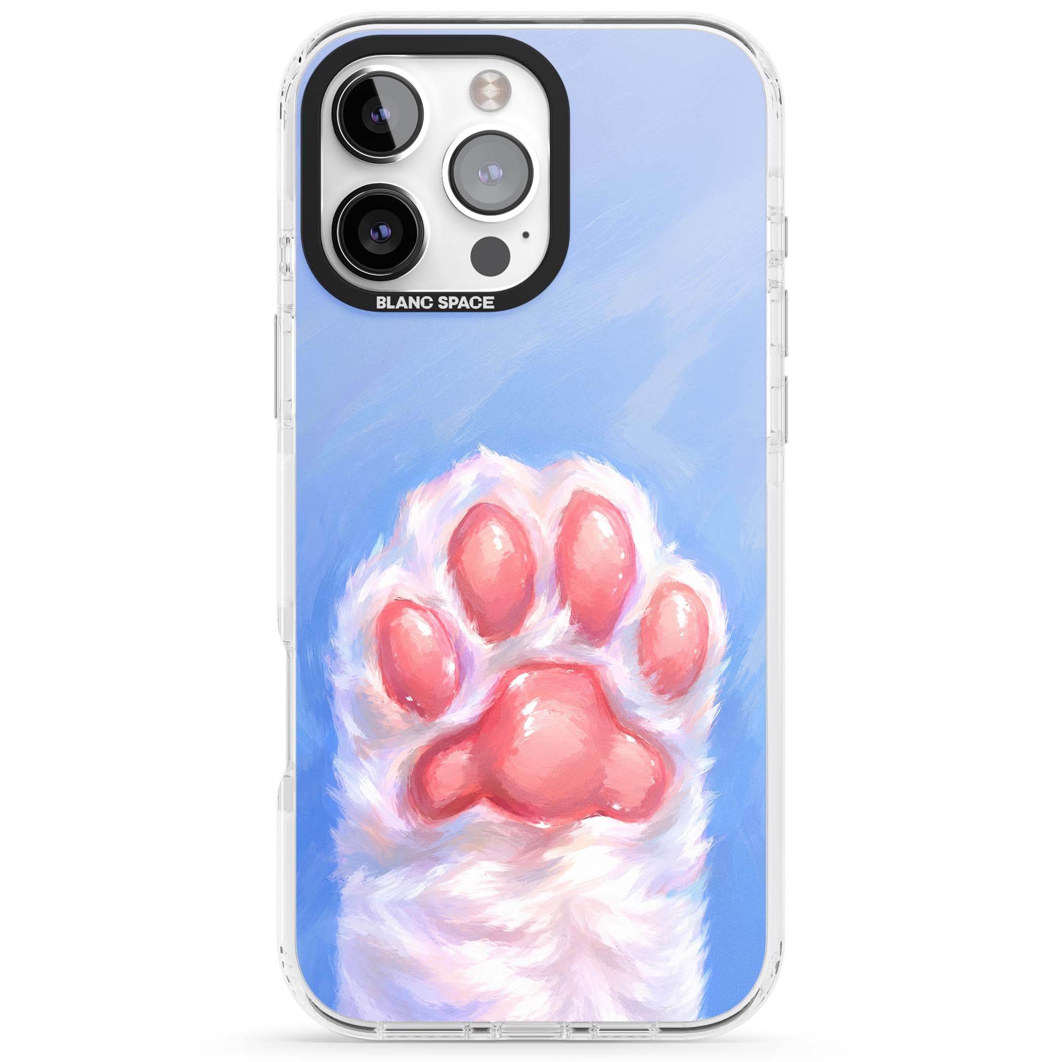 Soft White Paw cute iPhone case | Clear Impact case for iPhone 16 Pro, iPhone 16 Pro Max