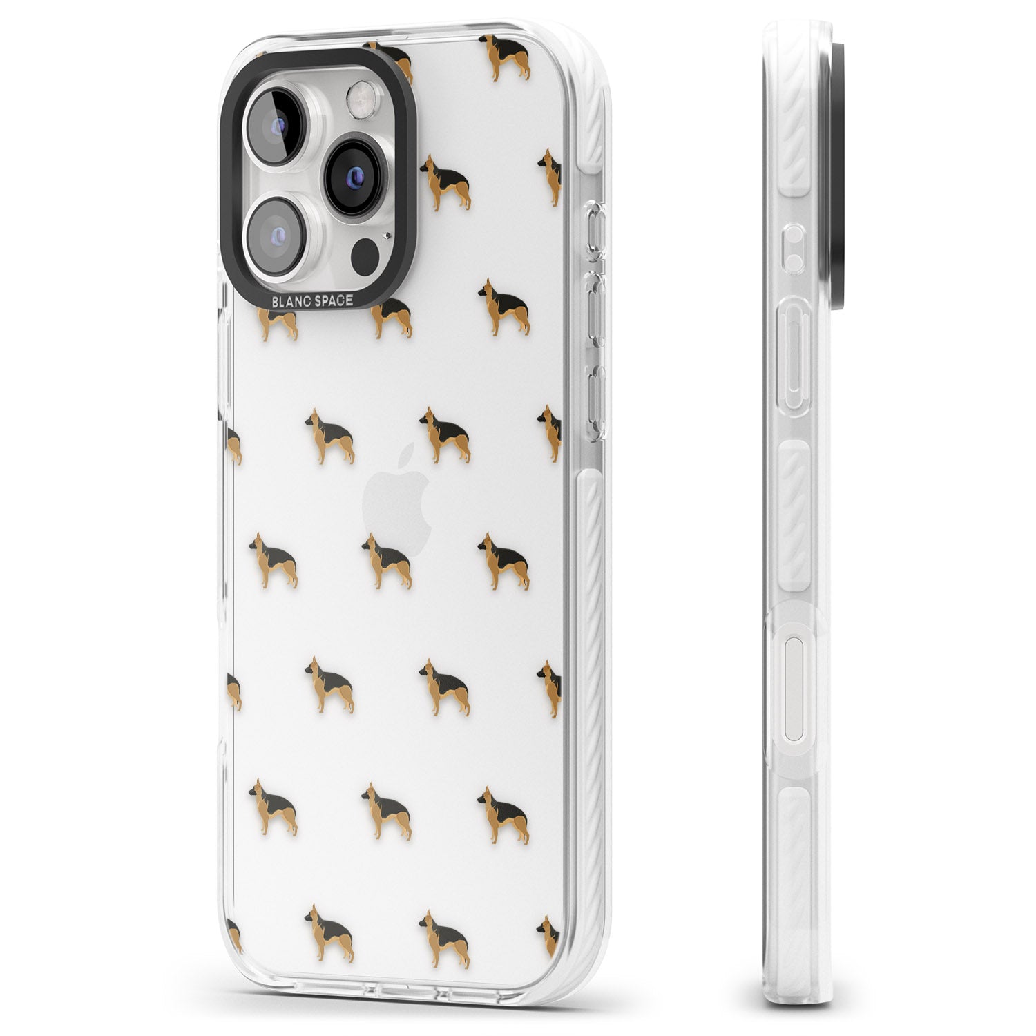 iPhone 16 Pro Max German Sherpard Dog Pattern Clear Black Impact Phone Case