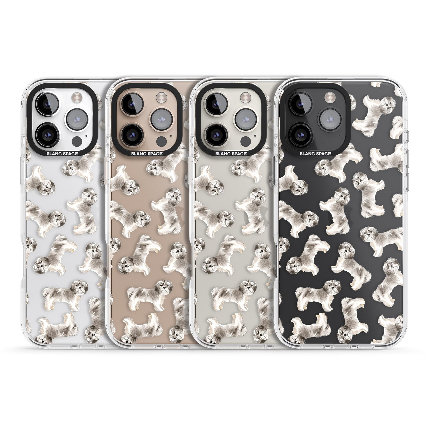 iPhone 16 Pro Max Shih tzu (Short Hair) Watercolour Dog Pattern Black Impact Phone Case