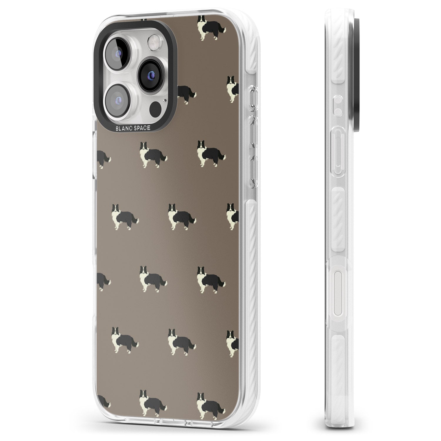 iPhone 16 Pro Max Border Collie Dog Pattern Black Impact Phone Case