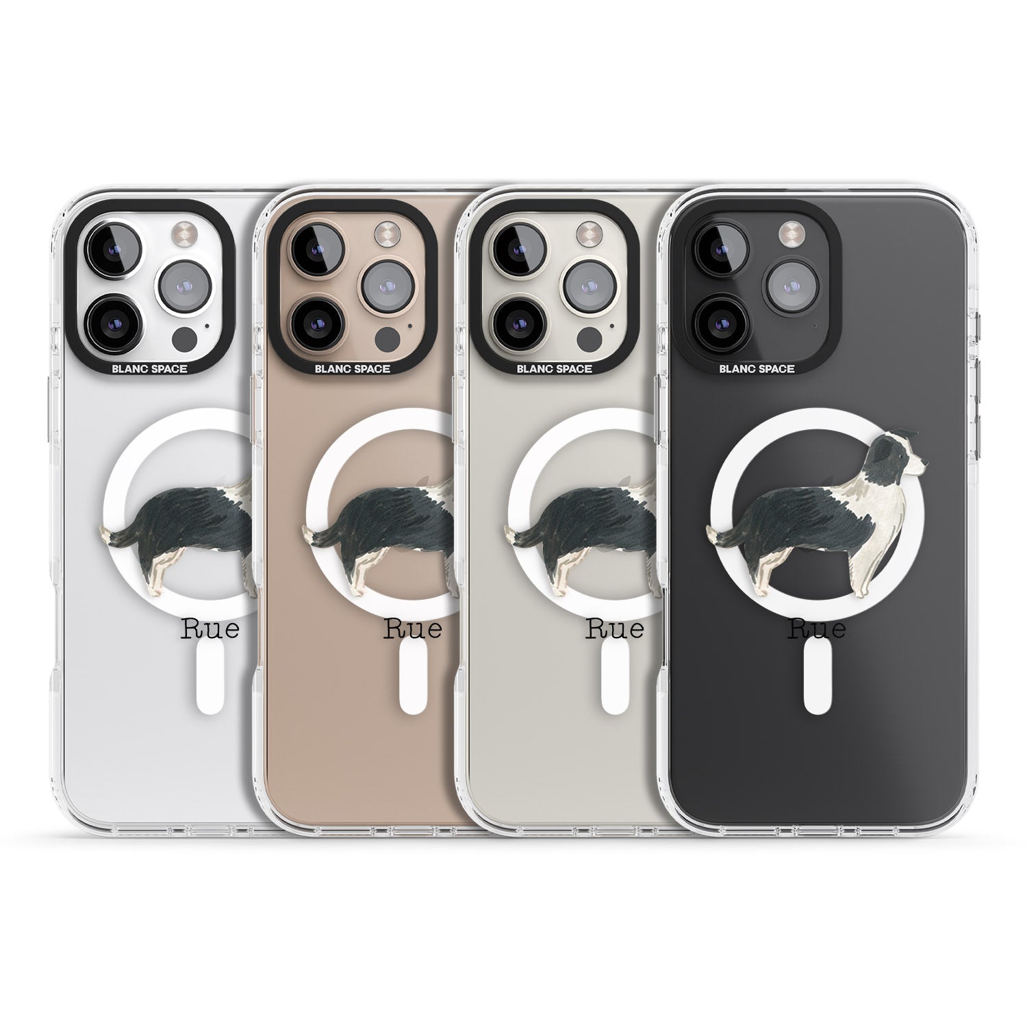 iPhone 16 Pro Max Personalised Border Collie Black Impact Phone Case