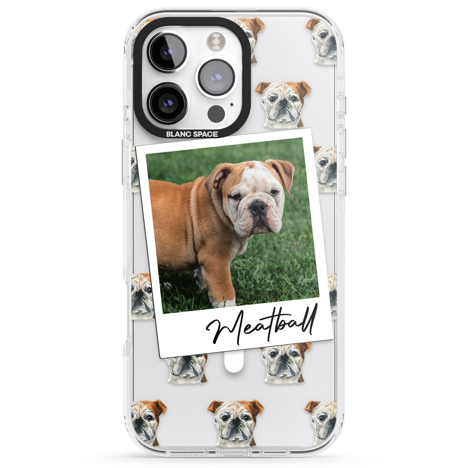 iPhone 16 Pro Max Personalised English Bulldog - Dog Photo Black Impact Phone Case
