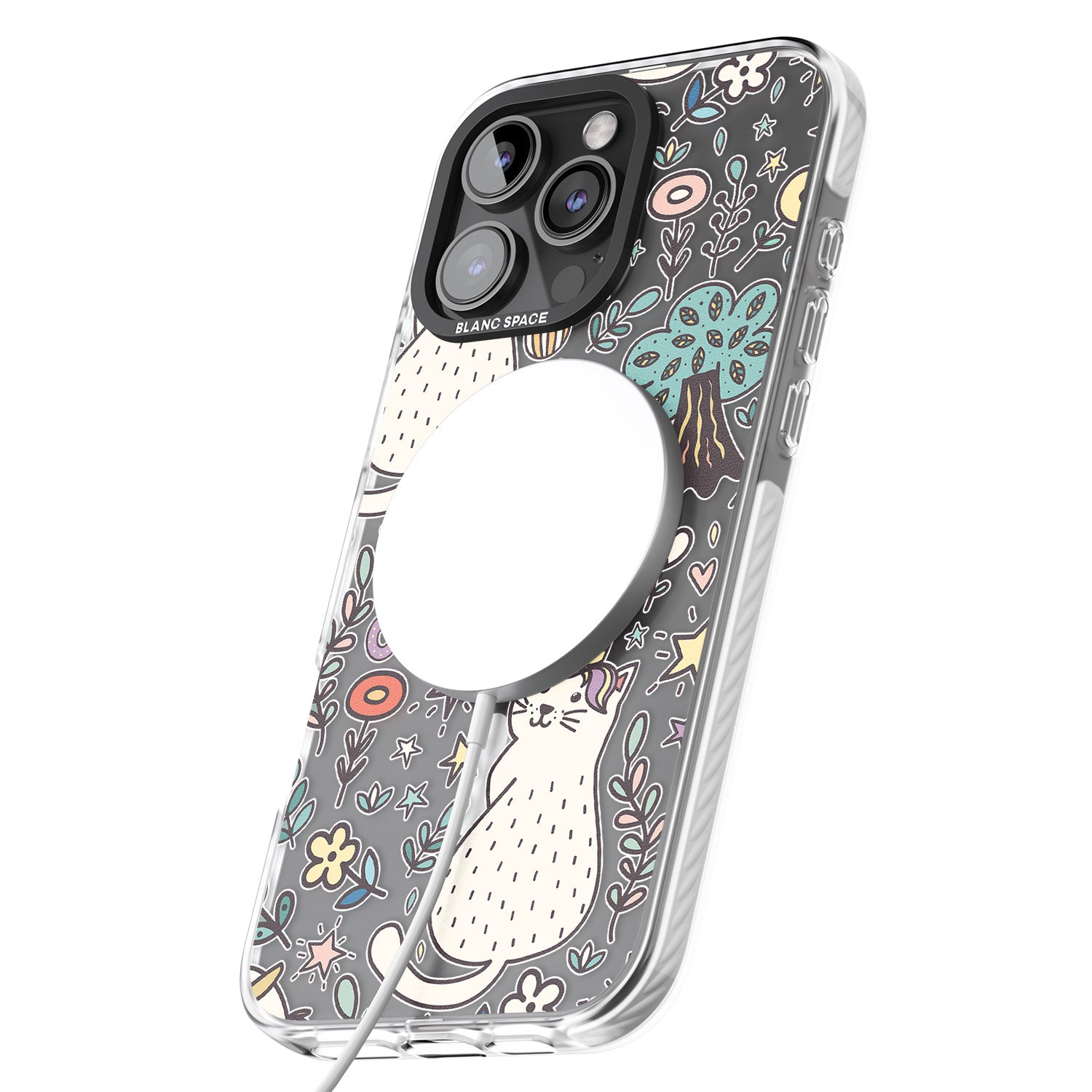 iPhone 16 Pro Max Caticorn pattern Black Impact Phone Case