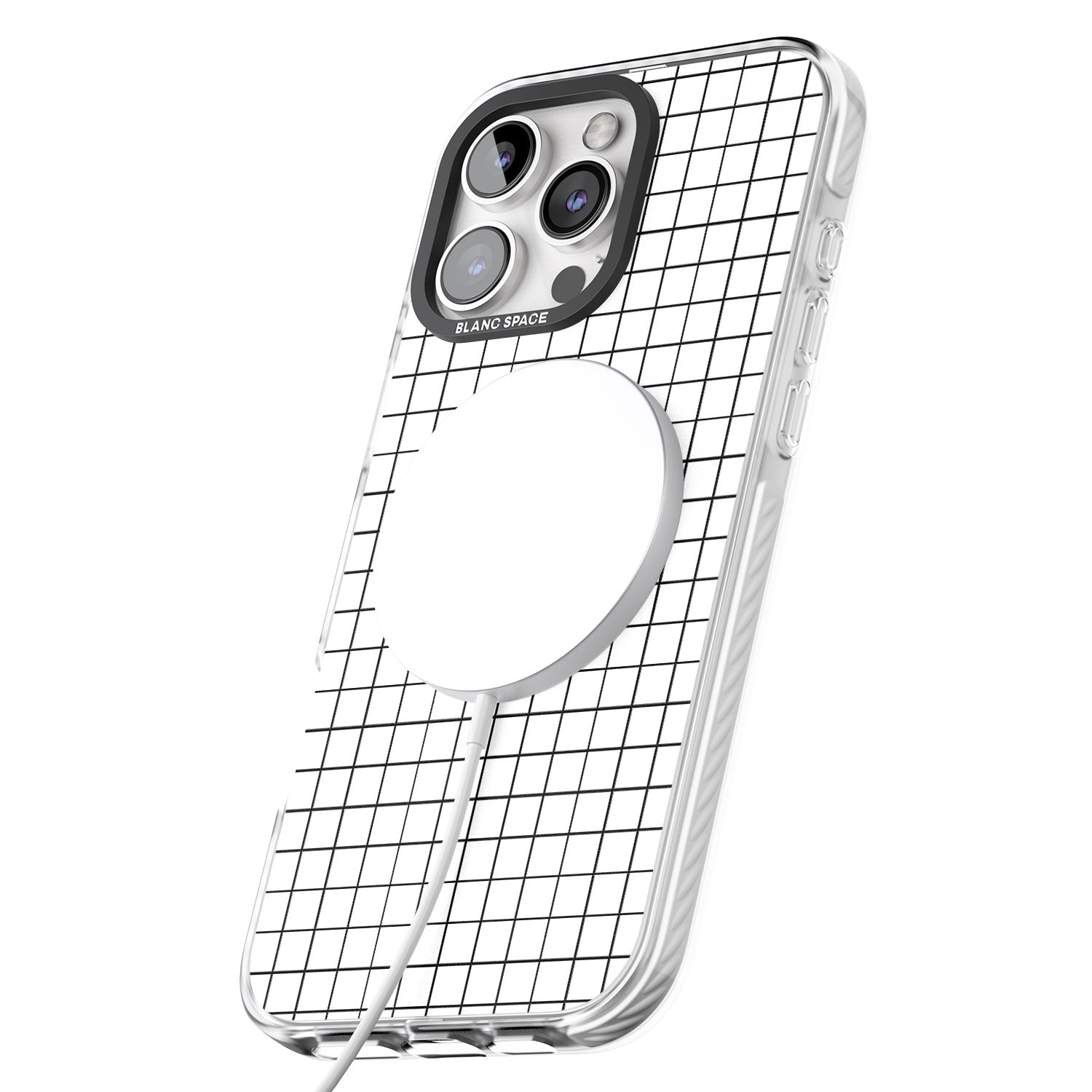 iPhone 16 Pro Max Simplistic Small Grid Designs White Black Impact Phone Case