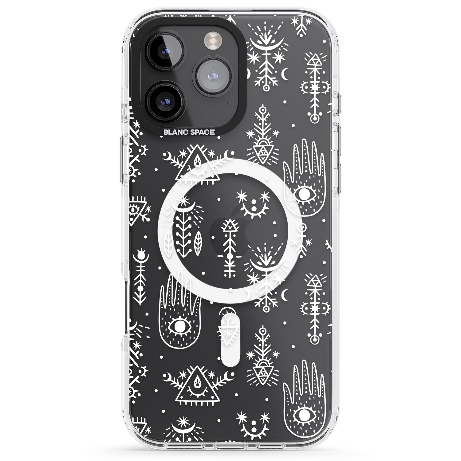 iPhone 16 Pro Max Black Tribal Palms Black Impact Phone Case