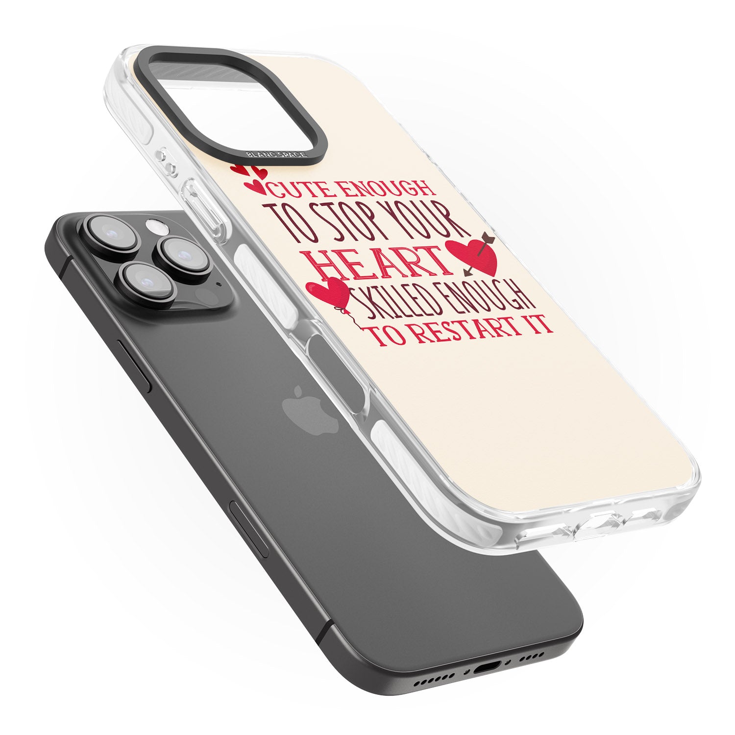 iPhone 16 Pro Max Medical Design Cute Enough to Stop Your Heart Black Impact Phone Case