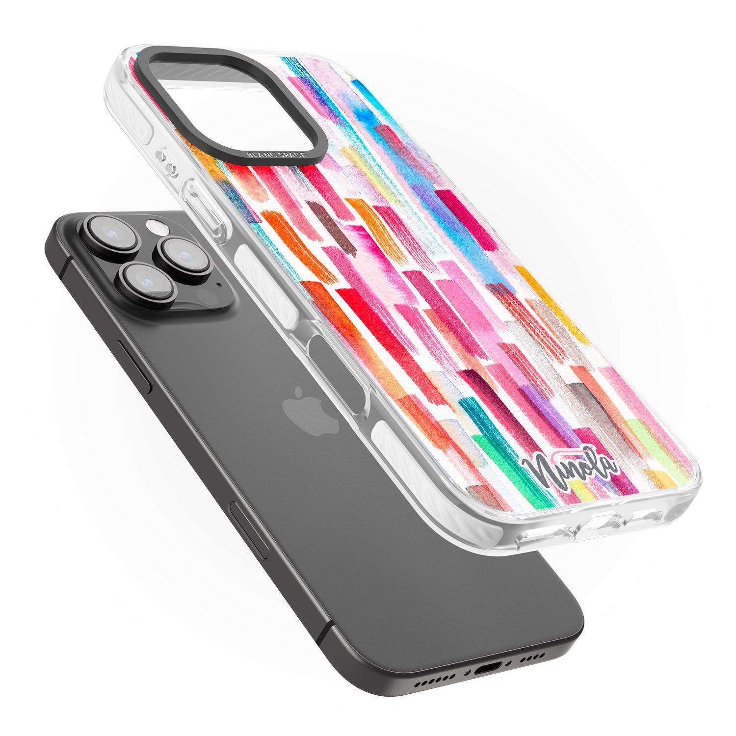 iPhone 16 Pro Max Colorful Brushstrokes Black Impact Phone Case