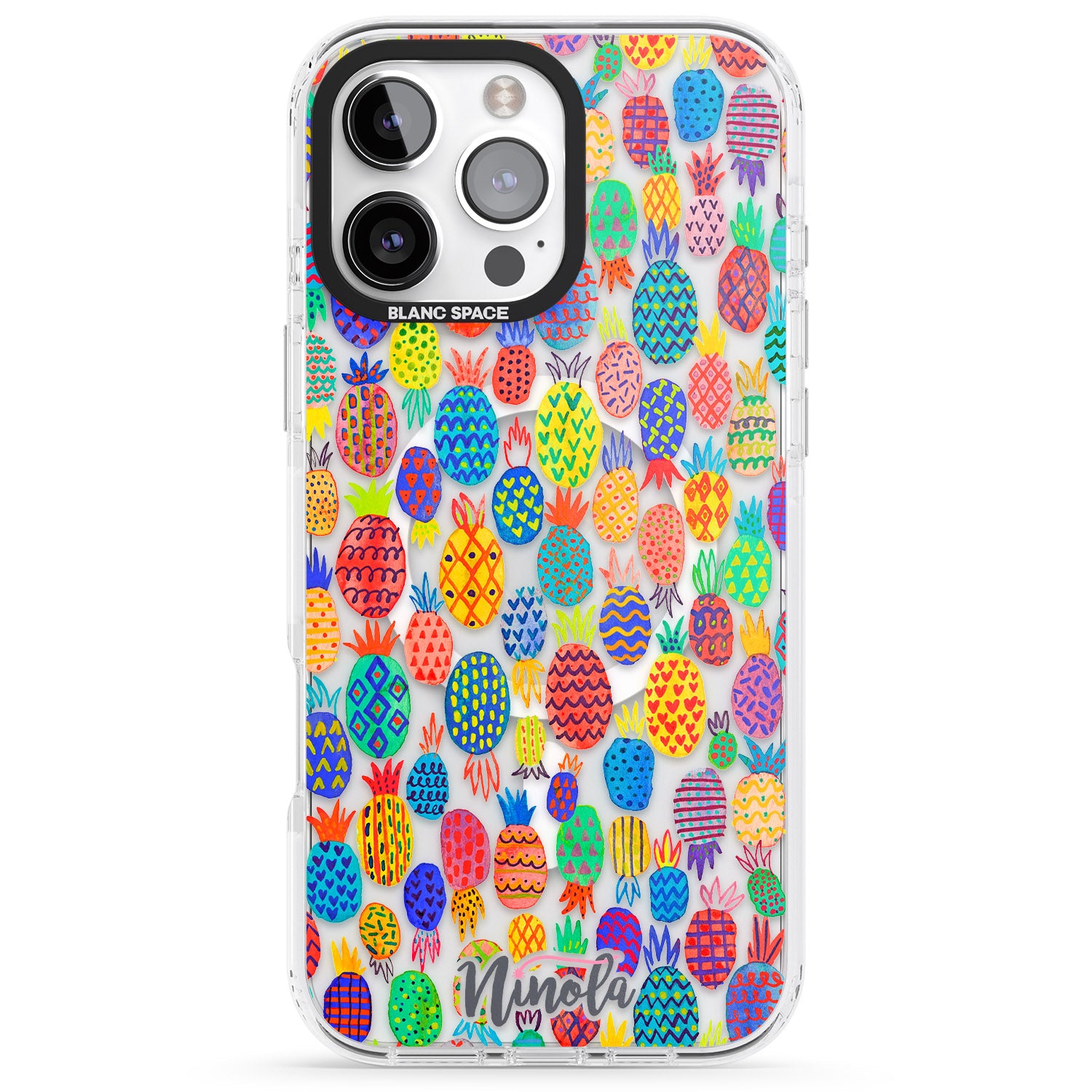 iPhone 16 Pro Max Cute Pineapples Black Impact Phone Case