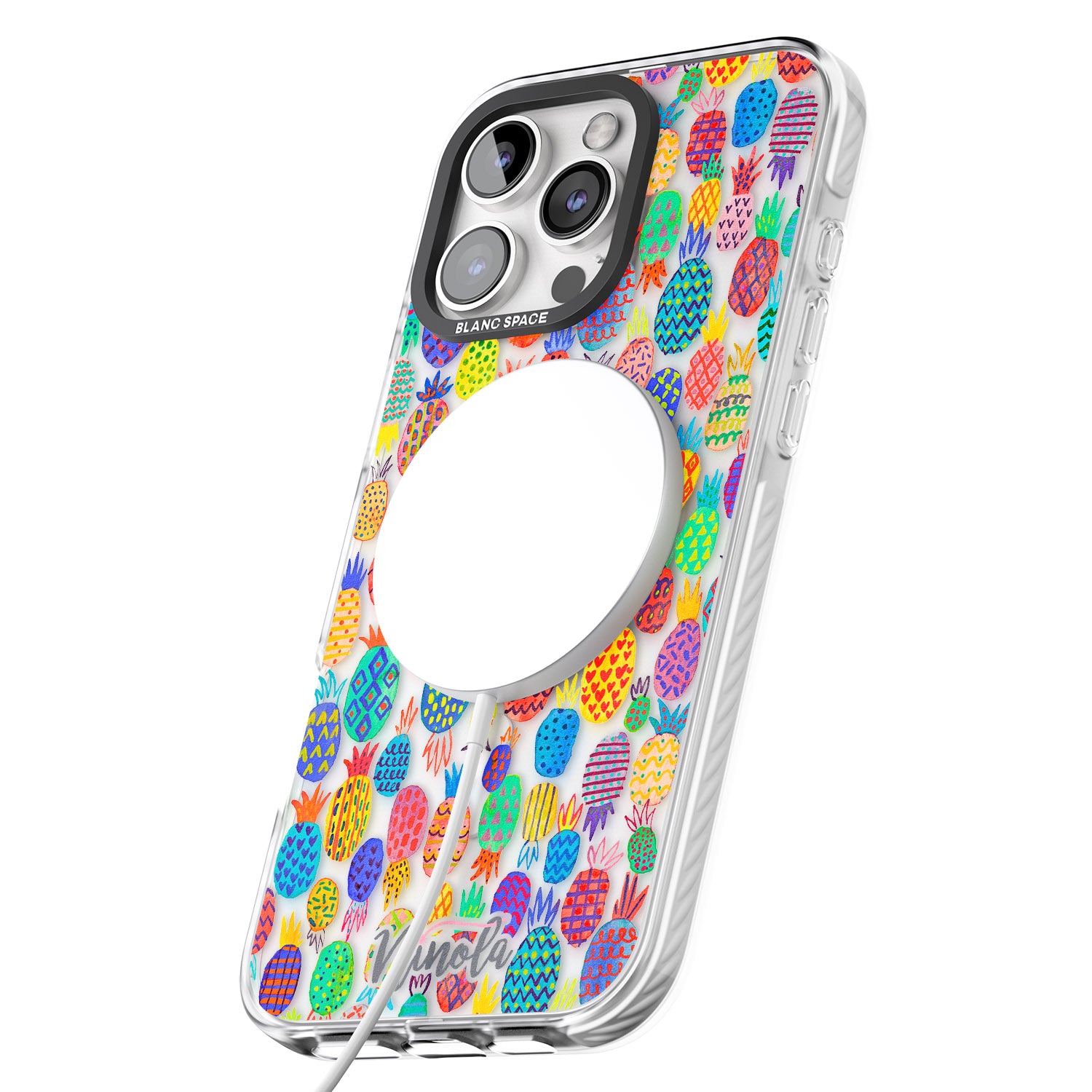 iPhone 16 Pro Max Cute Pineapples Black Impact Phone Case