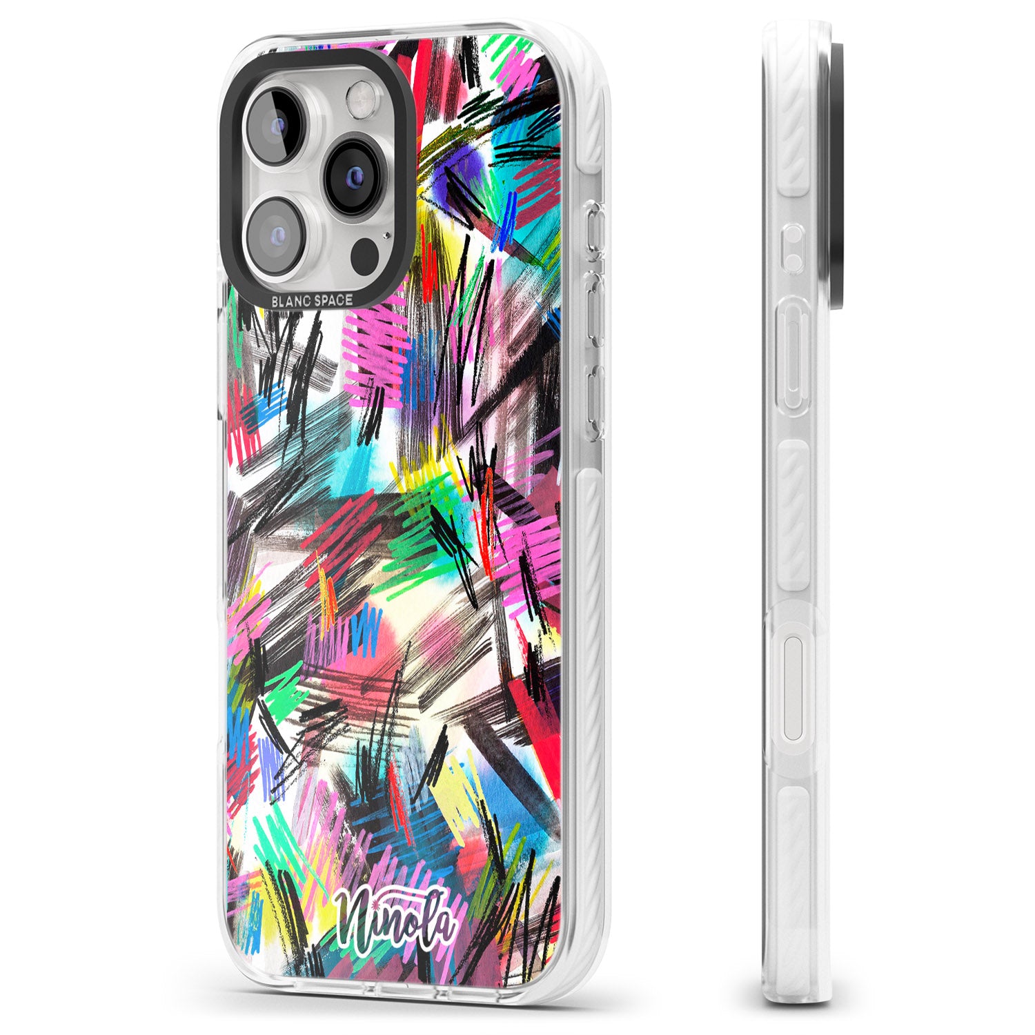 iPhone 16 Pro Max Wild Strokes Black Impact Phone Case