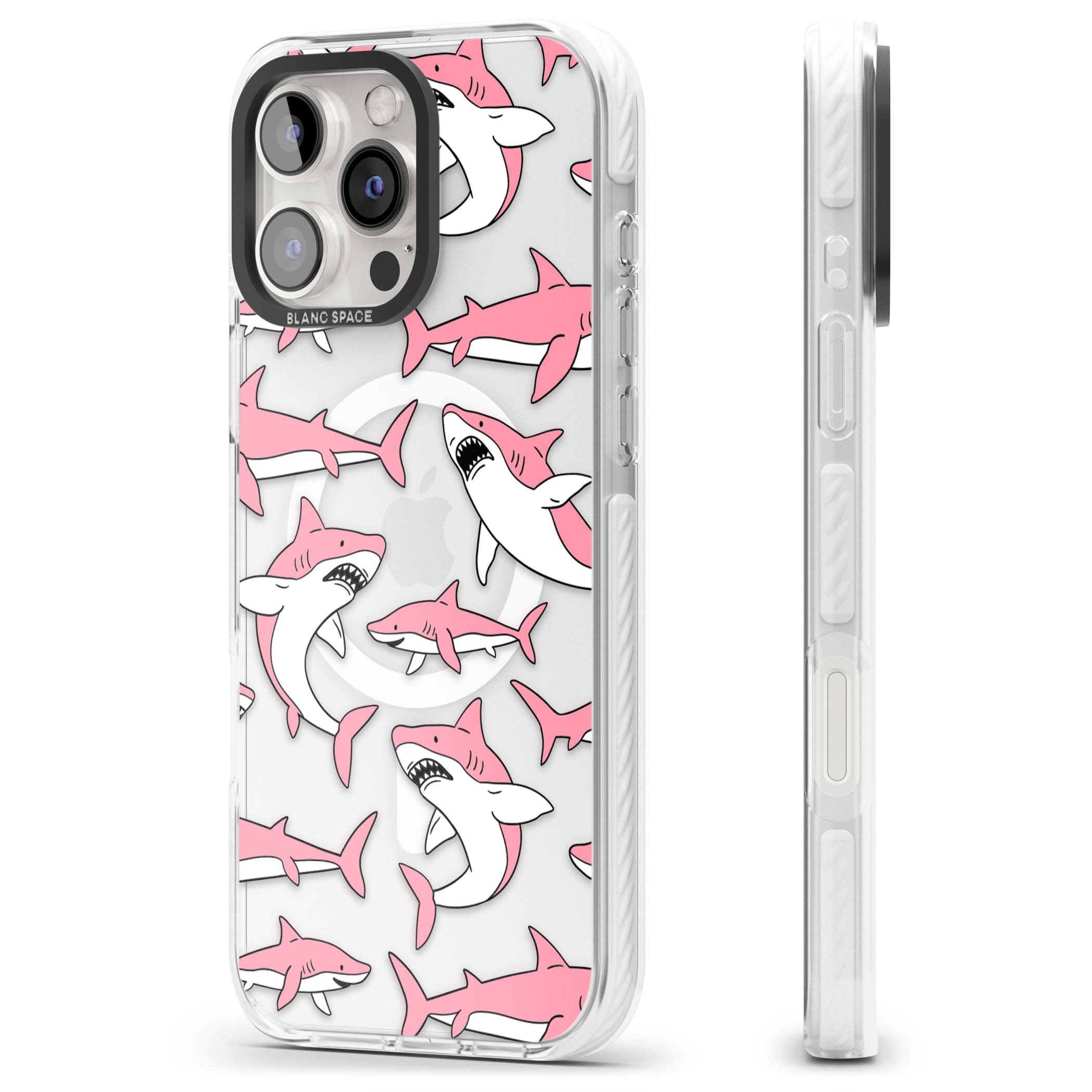 Bubblegum Sharks for her iPhone case | Impact Magsafe case for iPhone 16 Pro, iPhone 16 Pro Max
