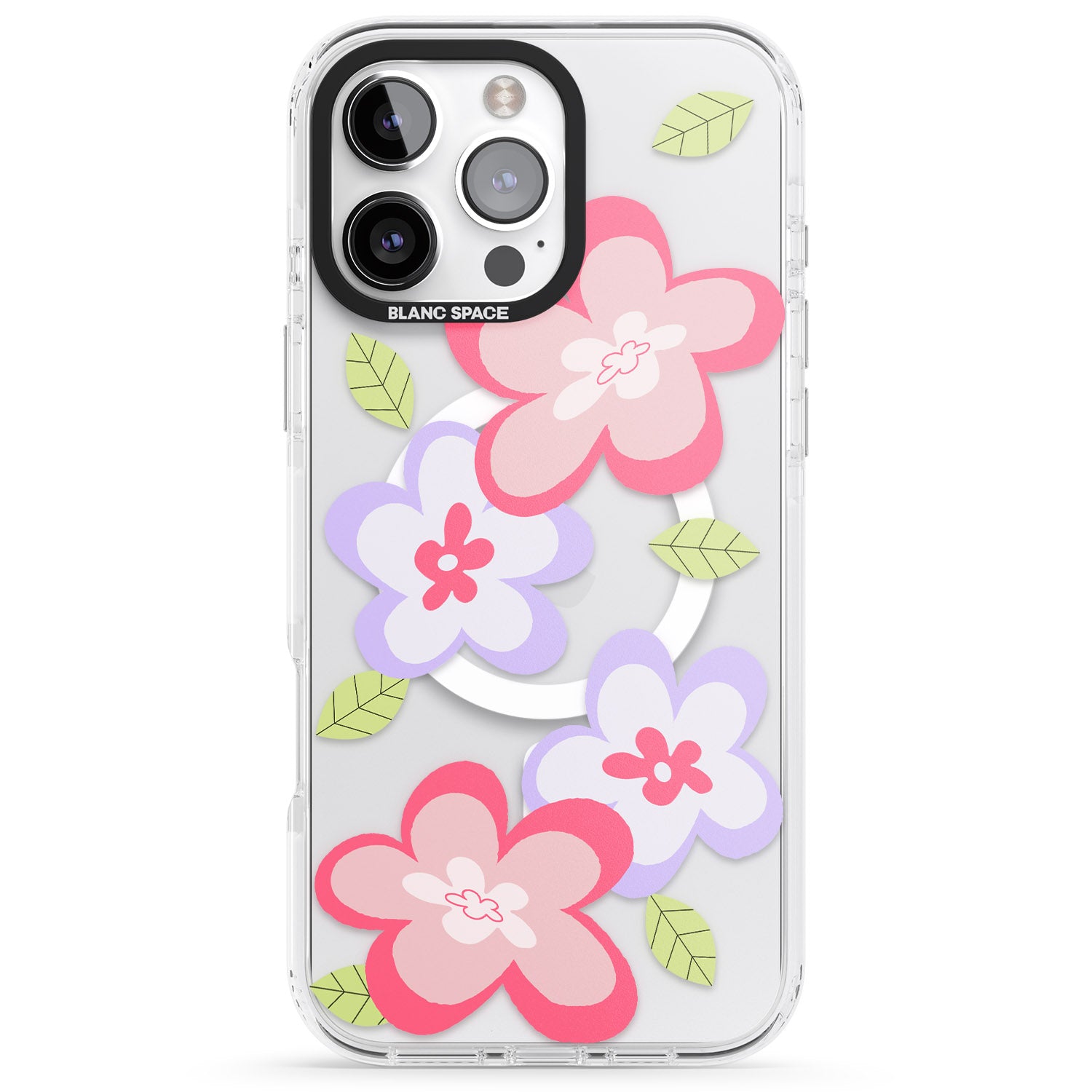 iPhone 16 Pro Max Funky Flowers Black Impact Phone Case