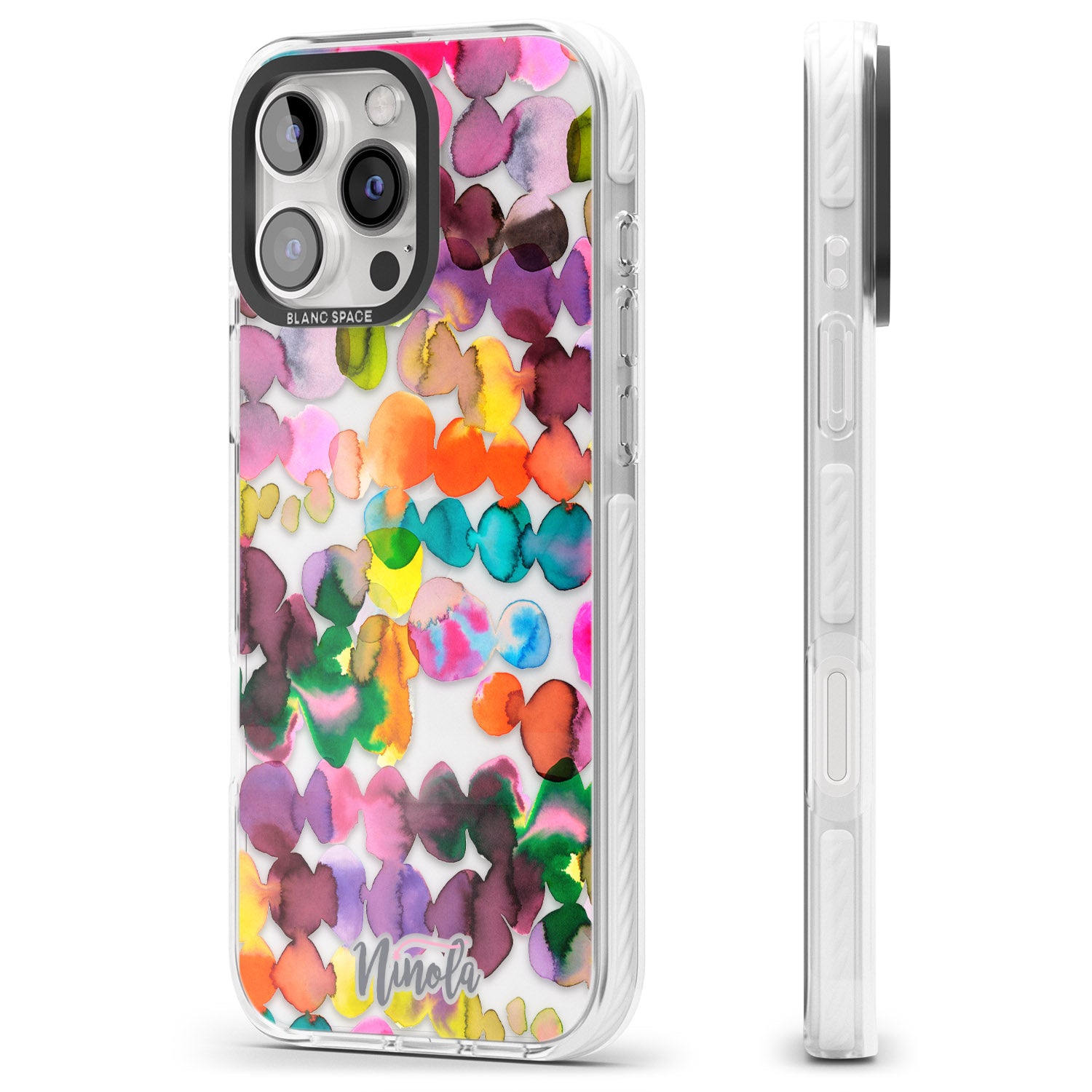 iPhone 16 Pro Max Ink Bleeding Dots Black Impact Phone Case