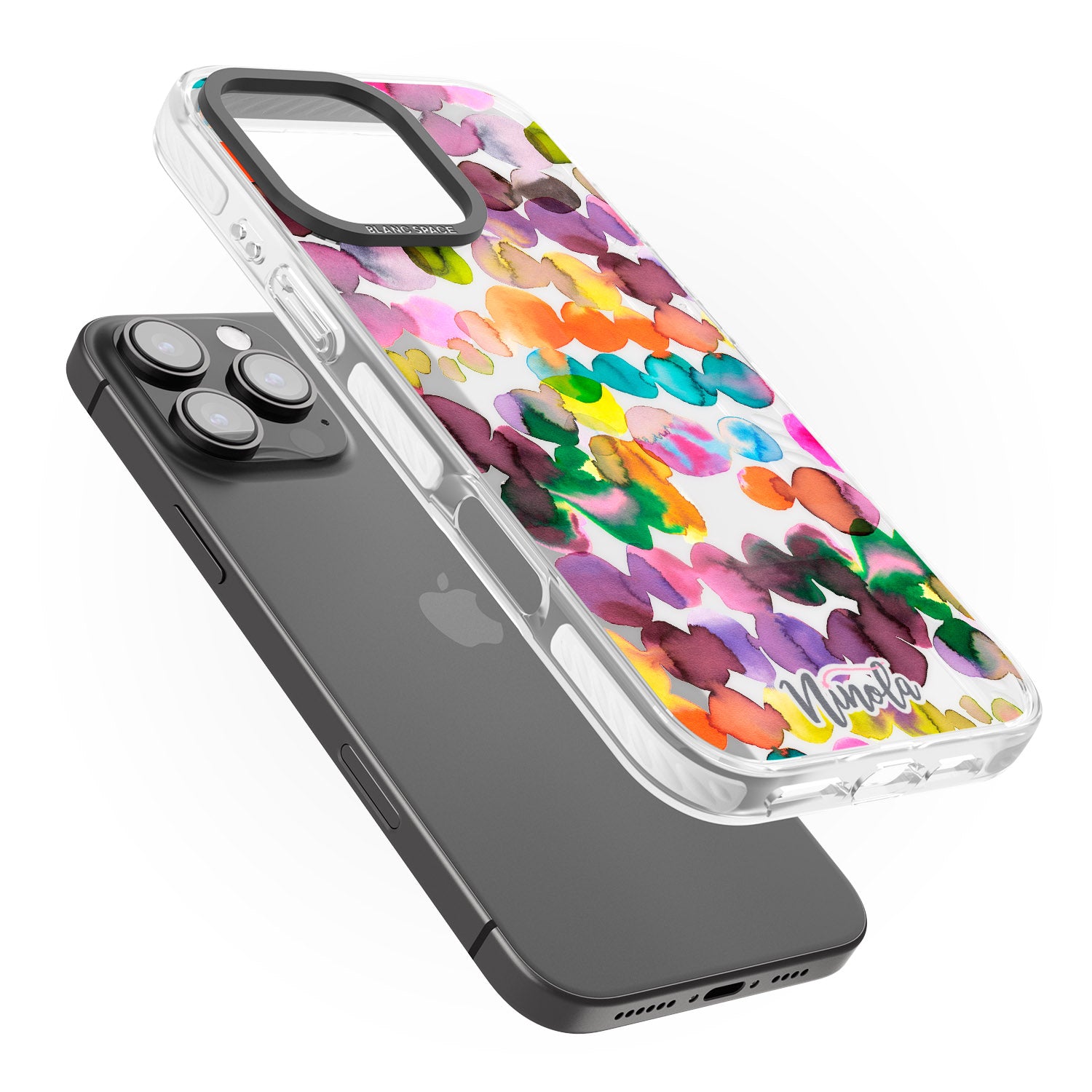 iPhone 16 Pro Max Ink Bleeding Dots Black Impact Phone Case