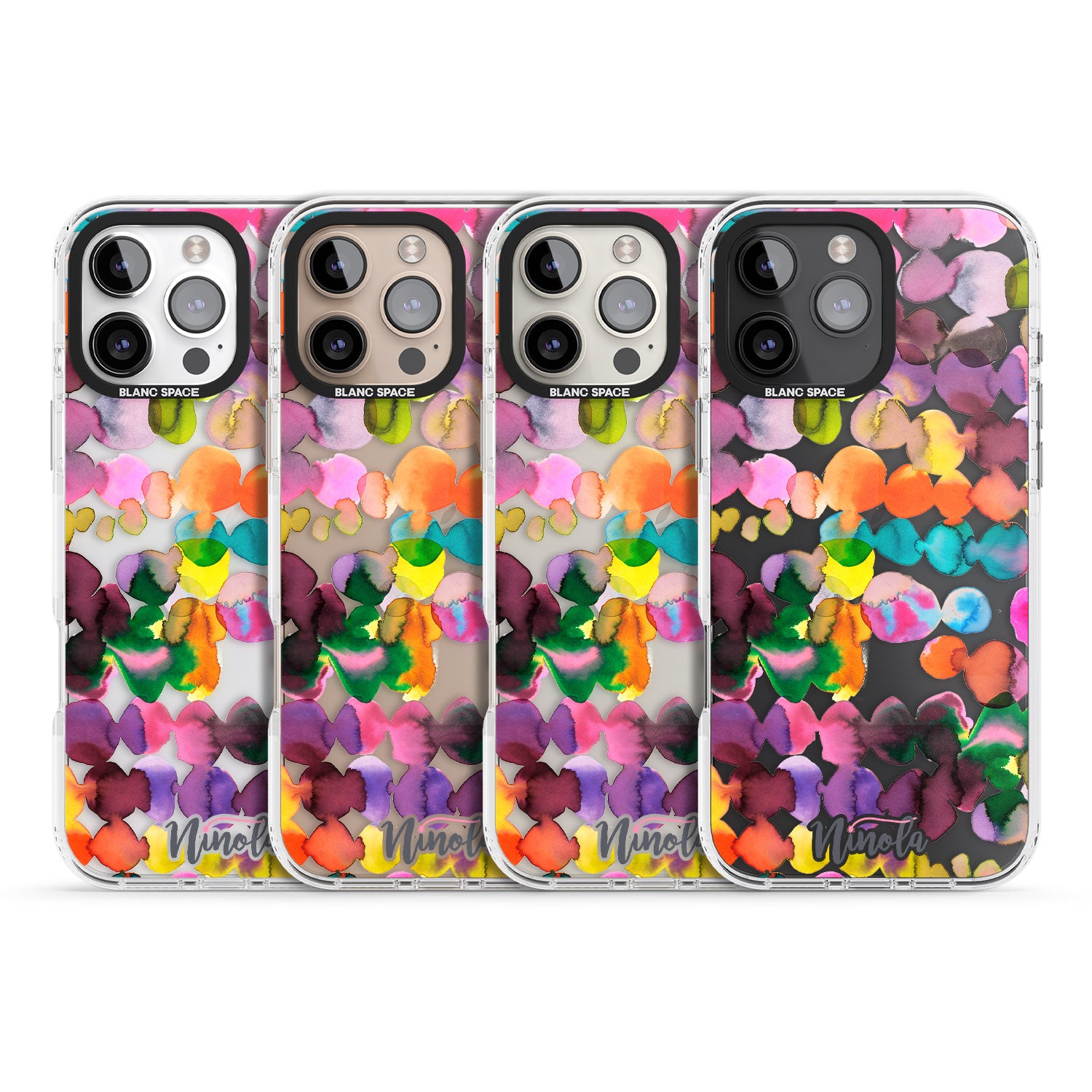 iPhone 16 Pro Max Ink Bleeding Dots Black Impact Phone Case