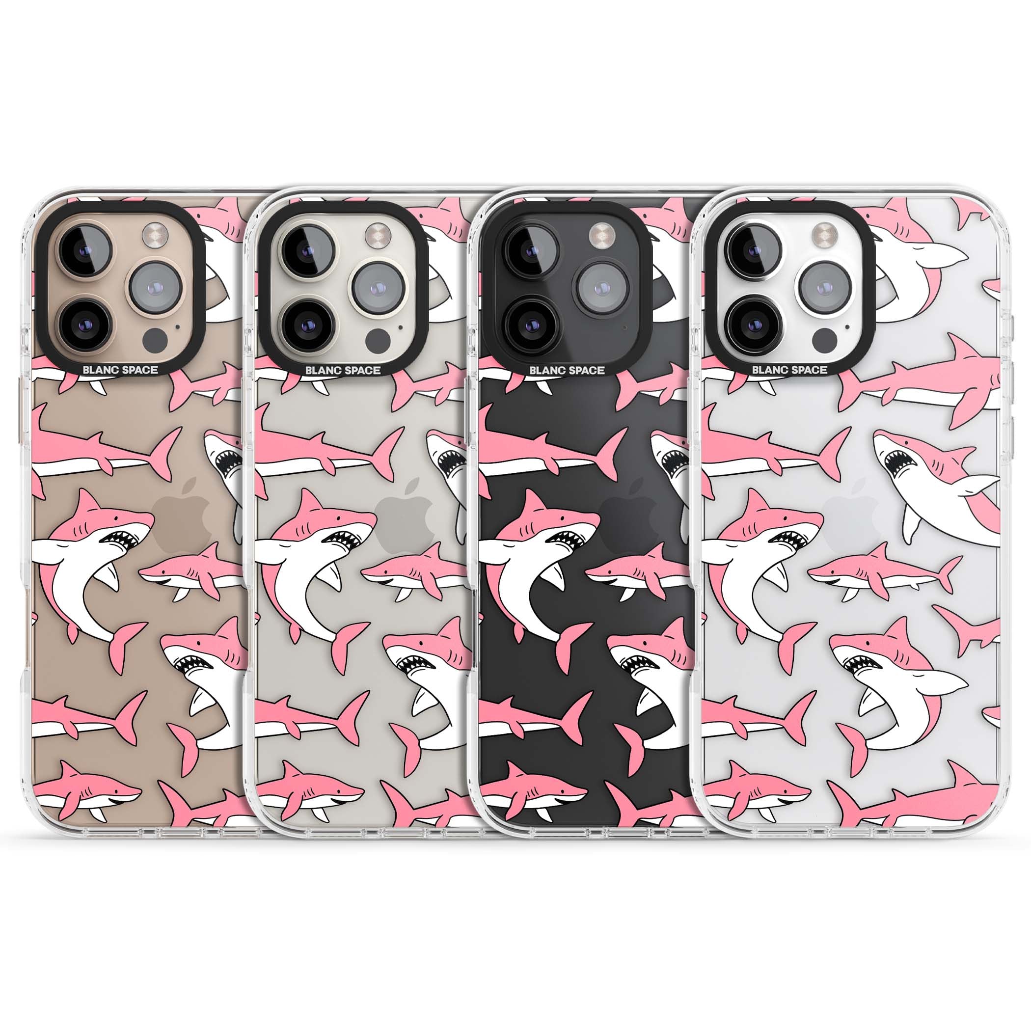 Bubblegum Sharks for her iPhone case | Clear Impact case for iPhone 16 Pro, iPhone 16 Pro Max