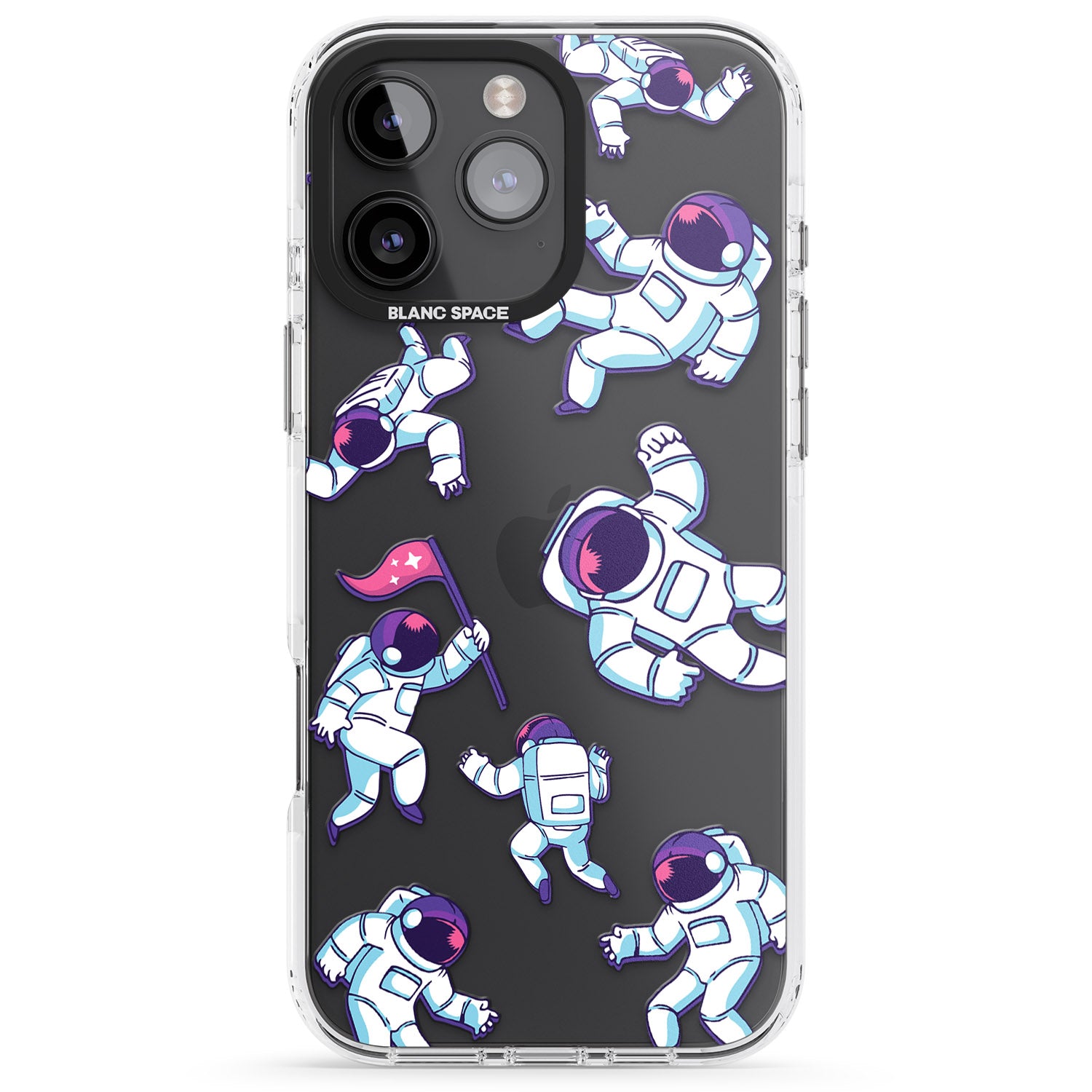 iPhone 16 Pro Max Astronaut Pattern Black Impact Phone Case