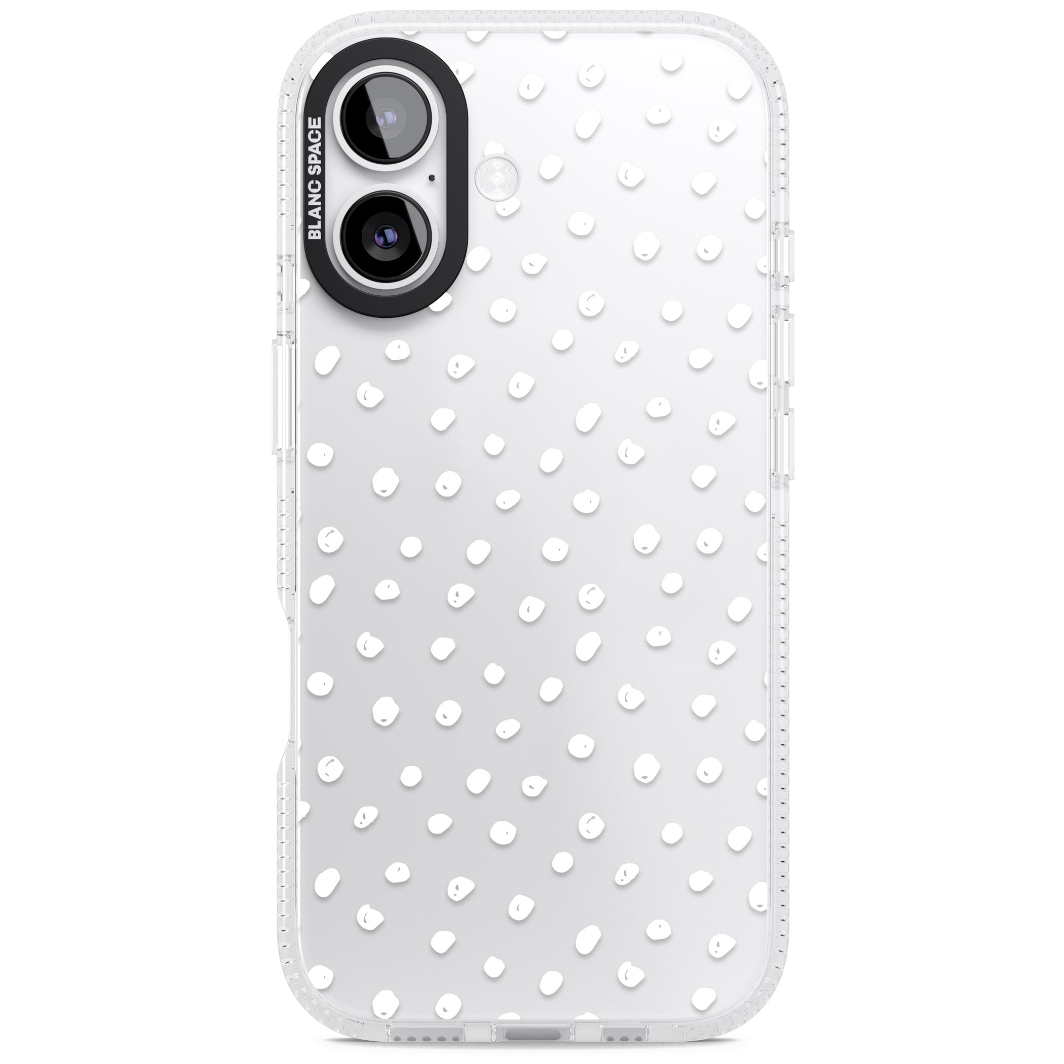 Messy White Dot Pattern iPhone 17 Impact Air Clear Phone Case