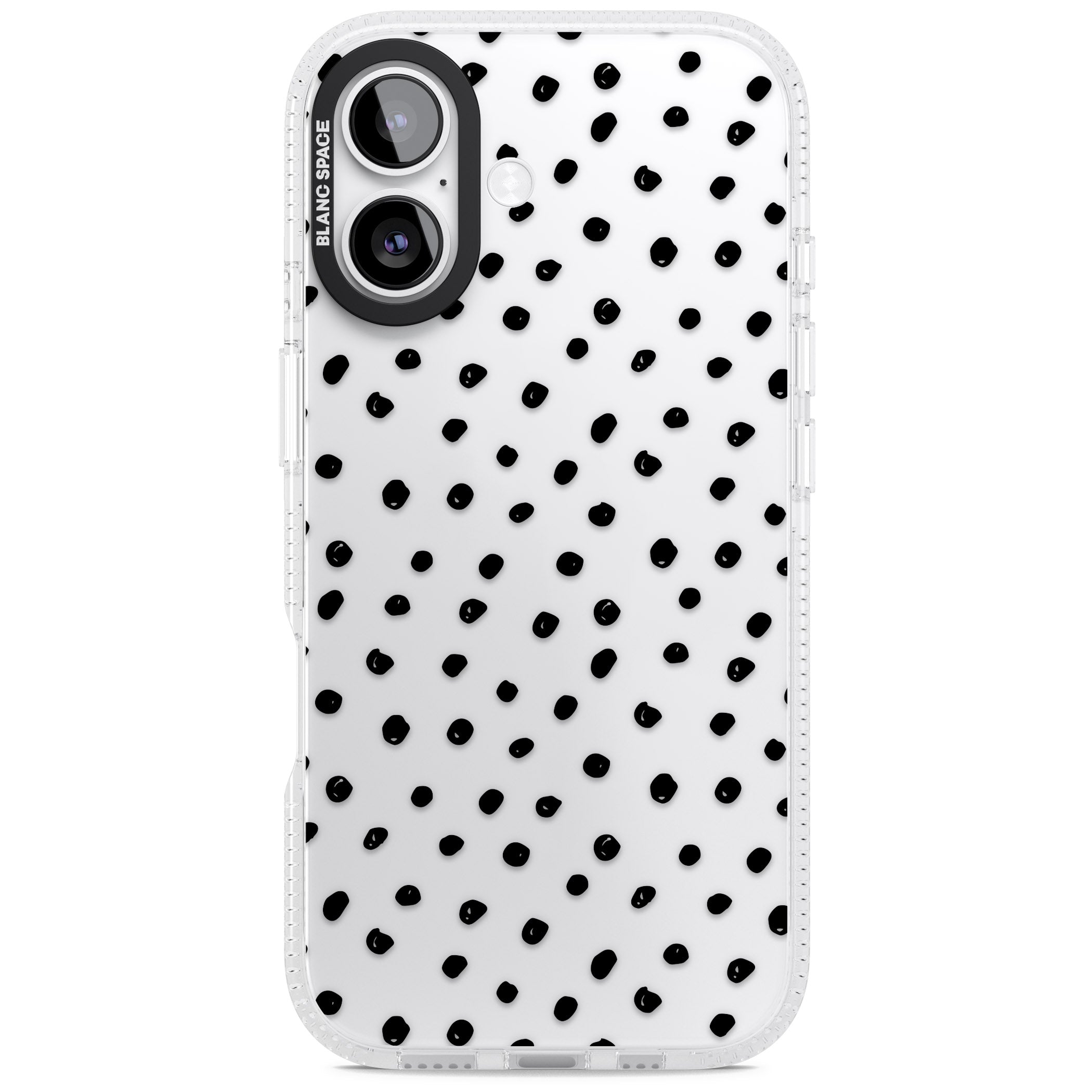 Messy Black Dot Pattern iPhone 17 Impact Air Clear Phone Case