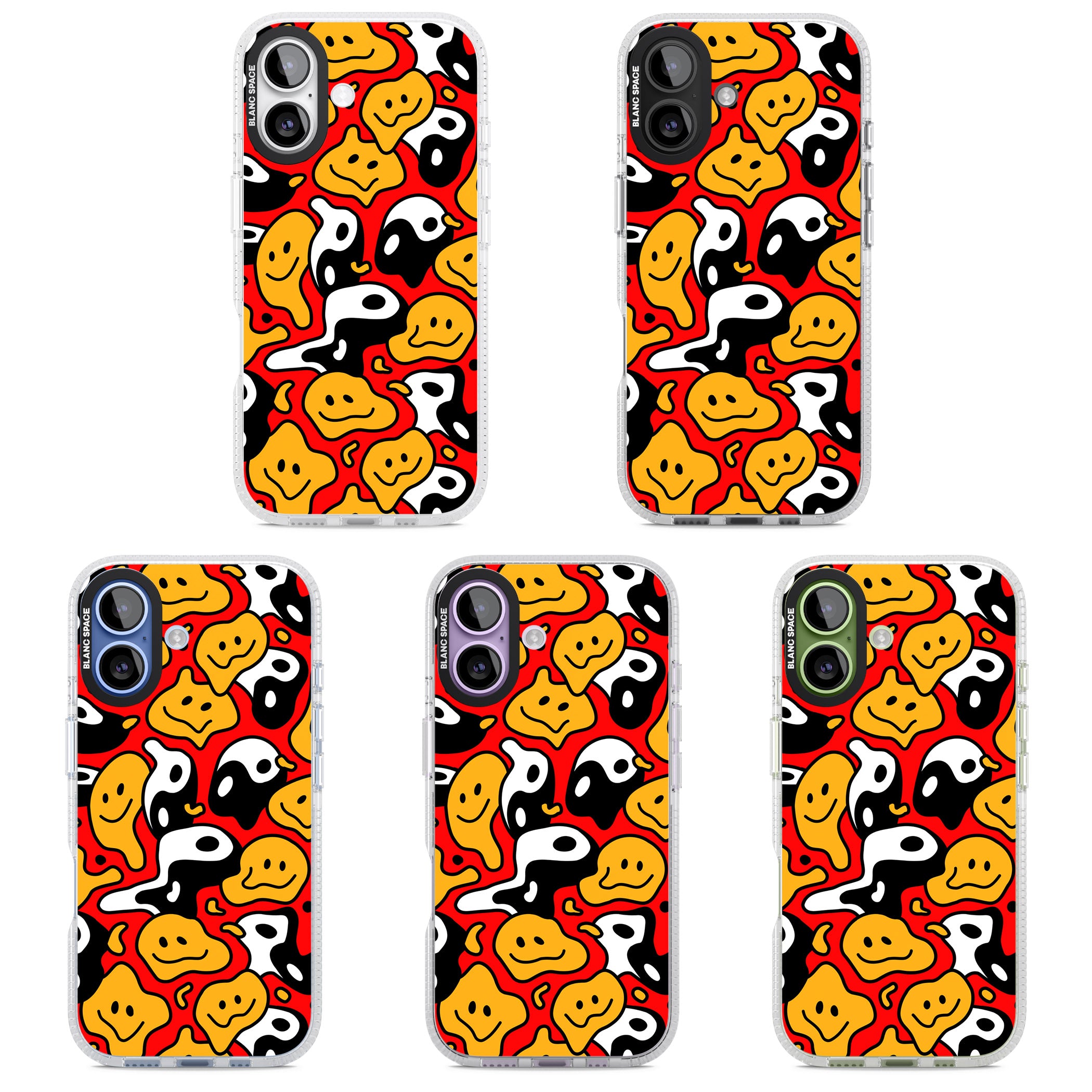 Yin Yang Acid Face iPhone 17 Impact Air Clear Phone Case APT Impact Protection