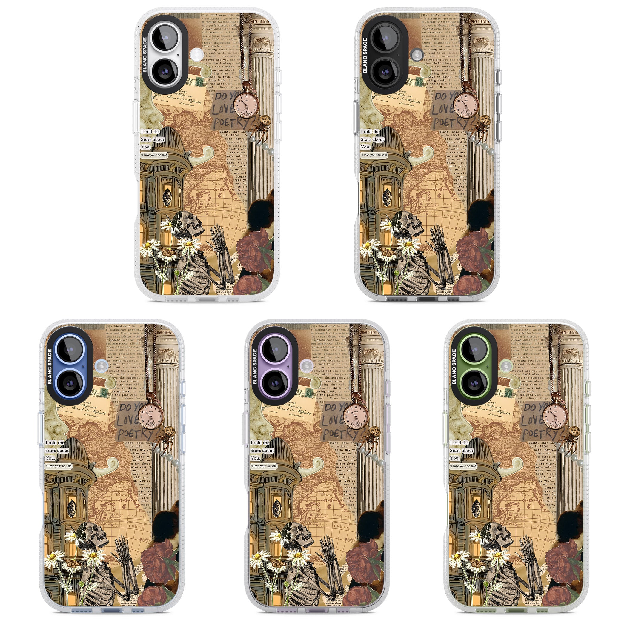 Skeleton Poetry iPhone 17 Impact Air Clear Phone Case APT Impact Protection