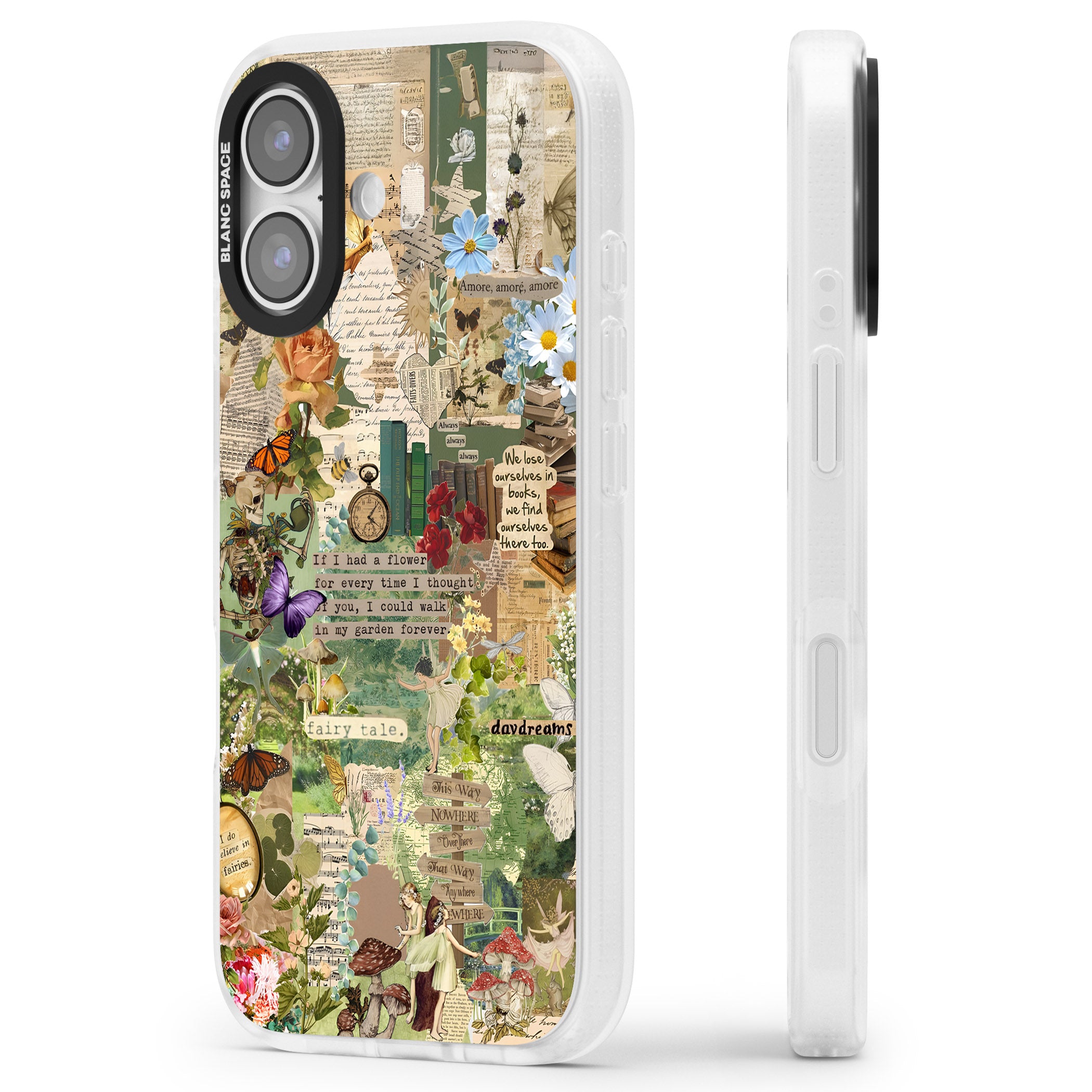 Enchanted Collage iPhone 17 Impact Air Clear Phone Case Side Profile
