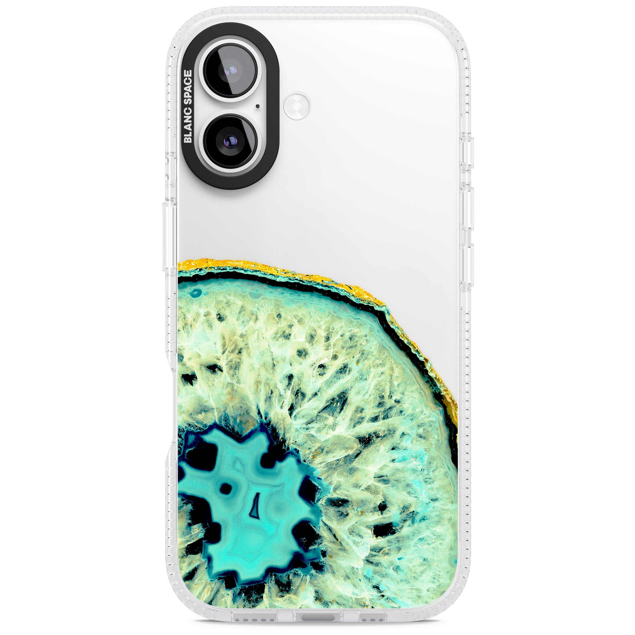 Turquoise Geode Crystal iPhone 17 Impact Air Clear Phone Case